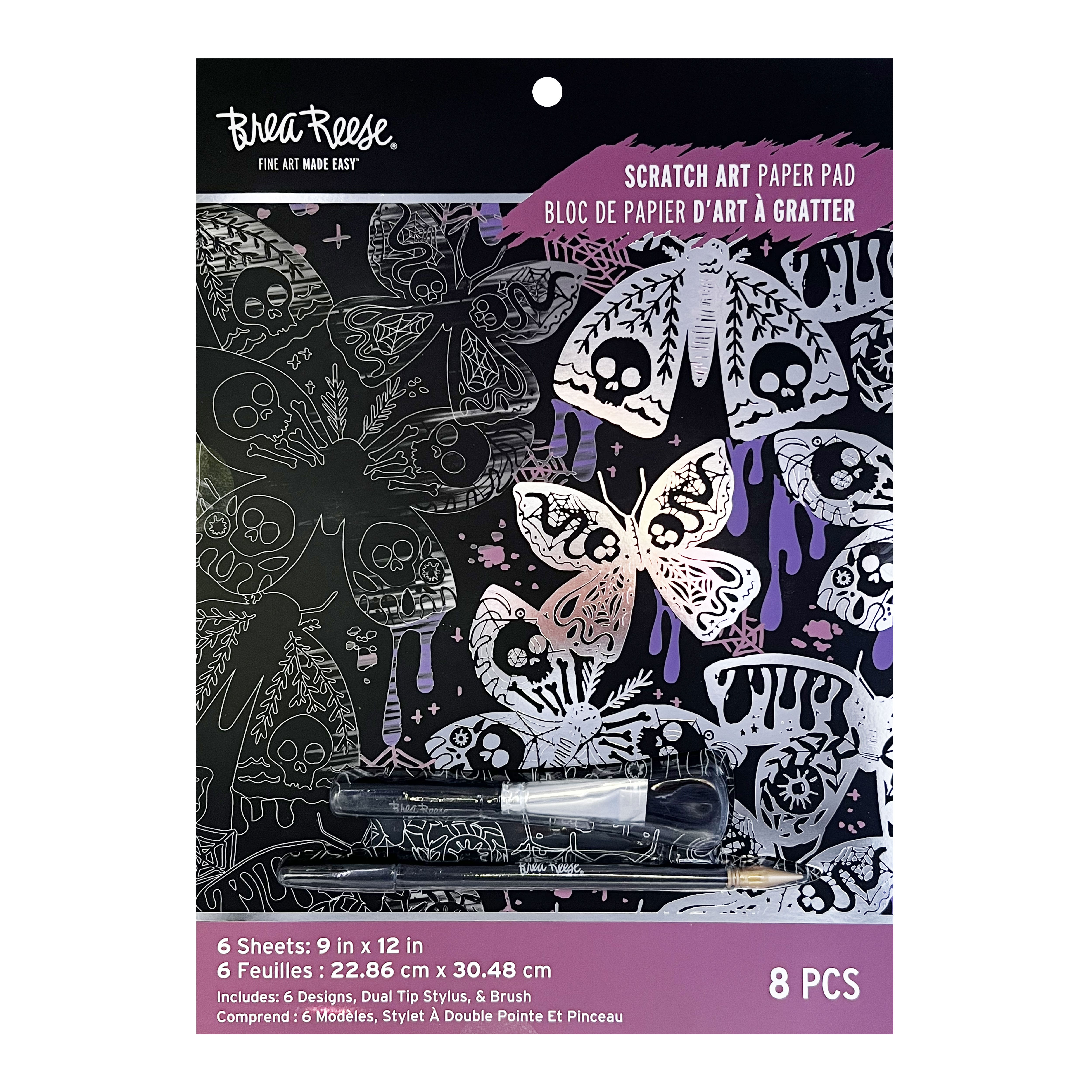 Brea Reese™ 9" x 12" Halloween Patterns Scratch Art Paper Pad