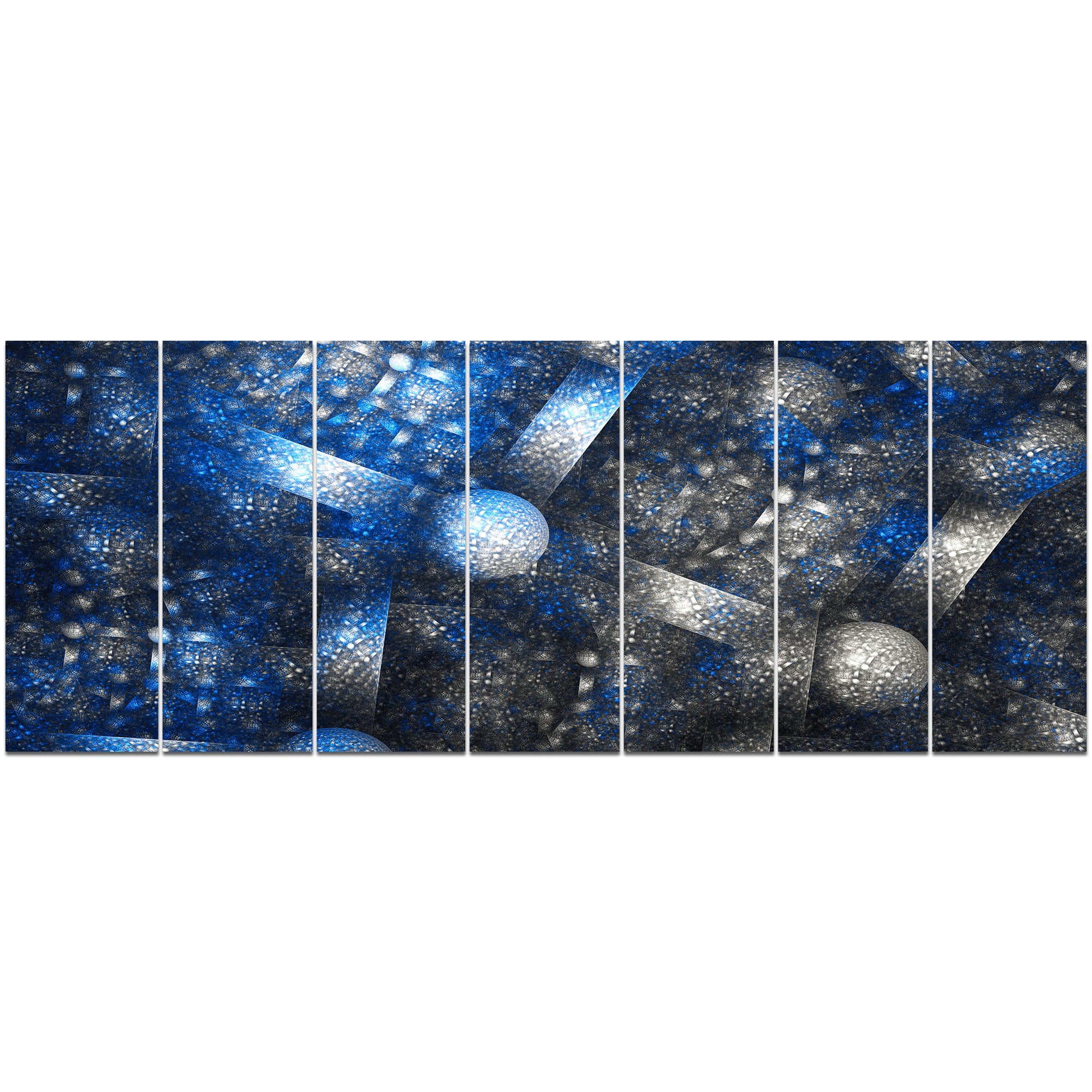 Designart - Crystal Cell Dark Blue Steel Texture - Abstract Wall Art Canvas