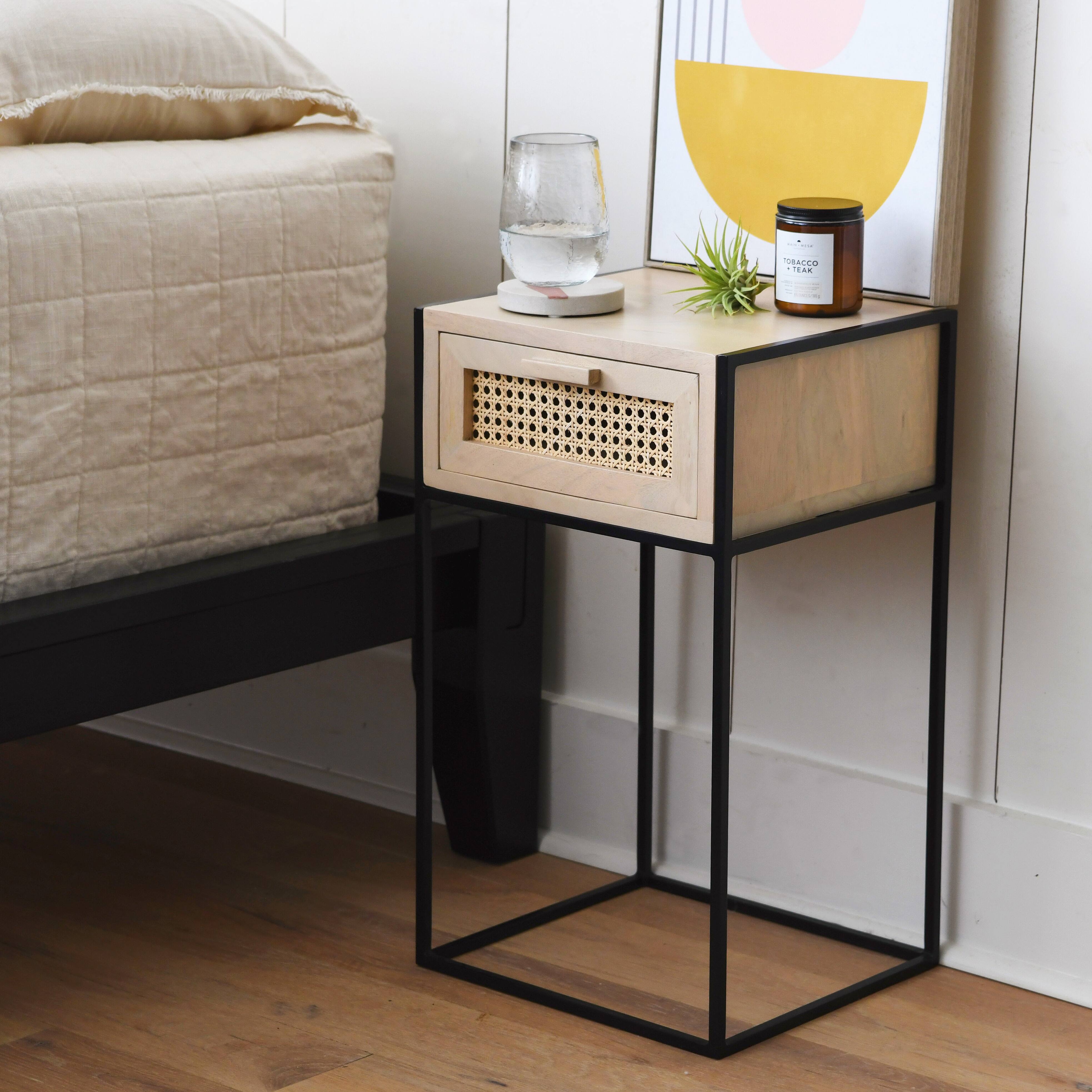 Hello Honey® 22" Natural Cane & Mango Wood End Table