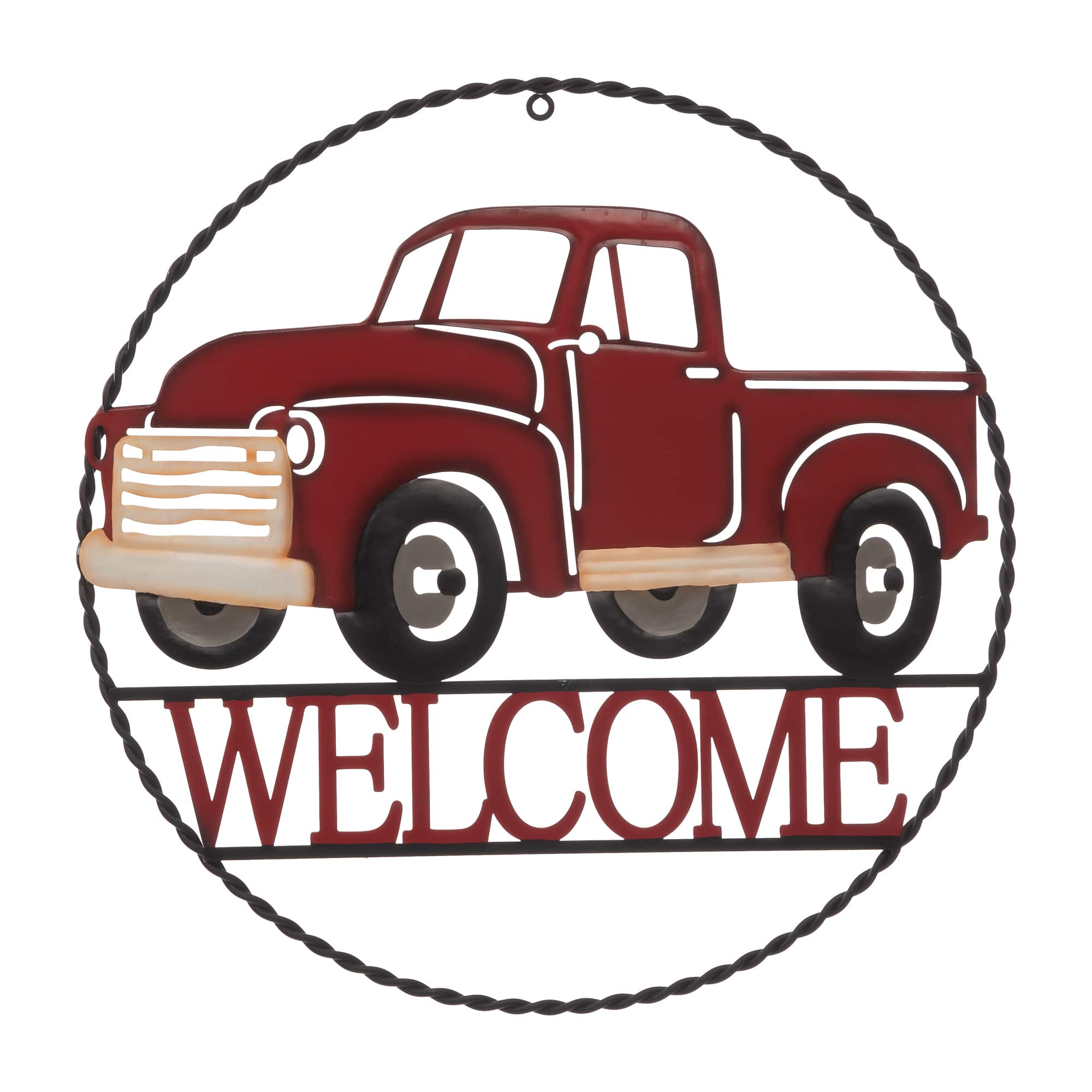Glitzhome® 20" Farmhouse Metal Truck Welcome Wall Sign
