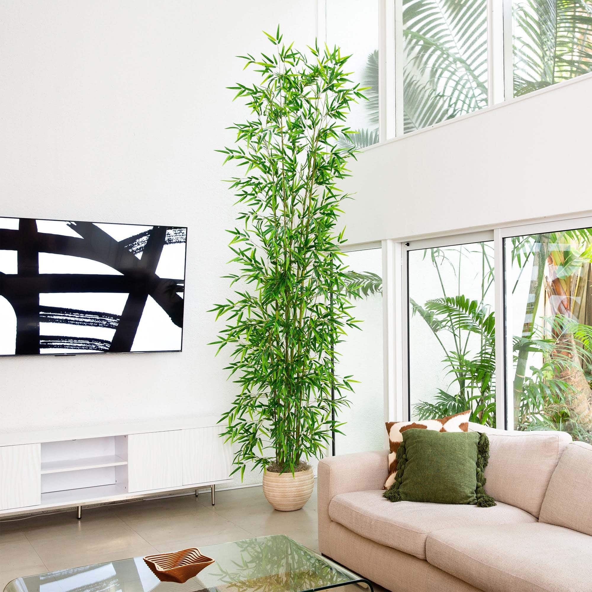 11ft. Potted Artificial Green Bamboo Tree