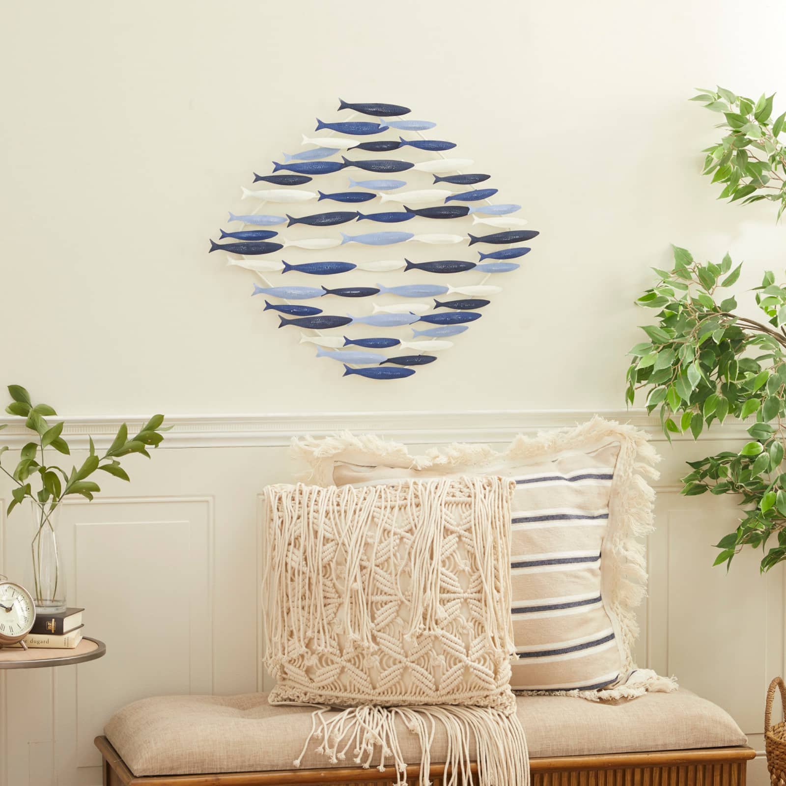 Blue Metal Coastal Wall Decor, 27" x 22"