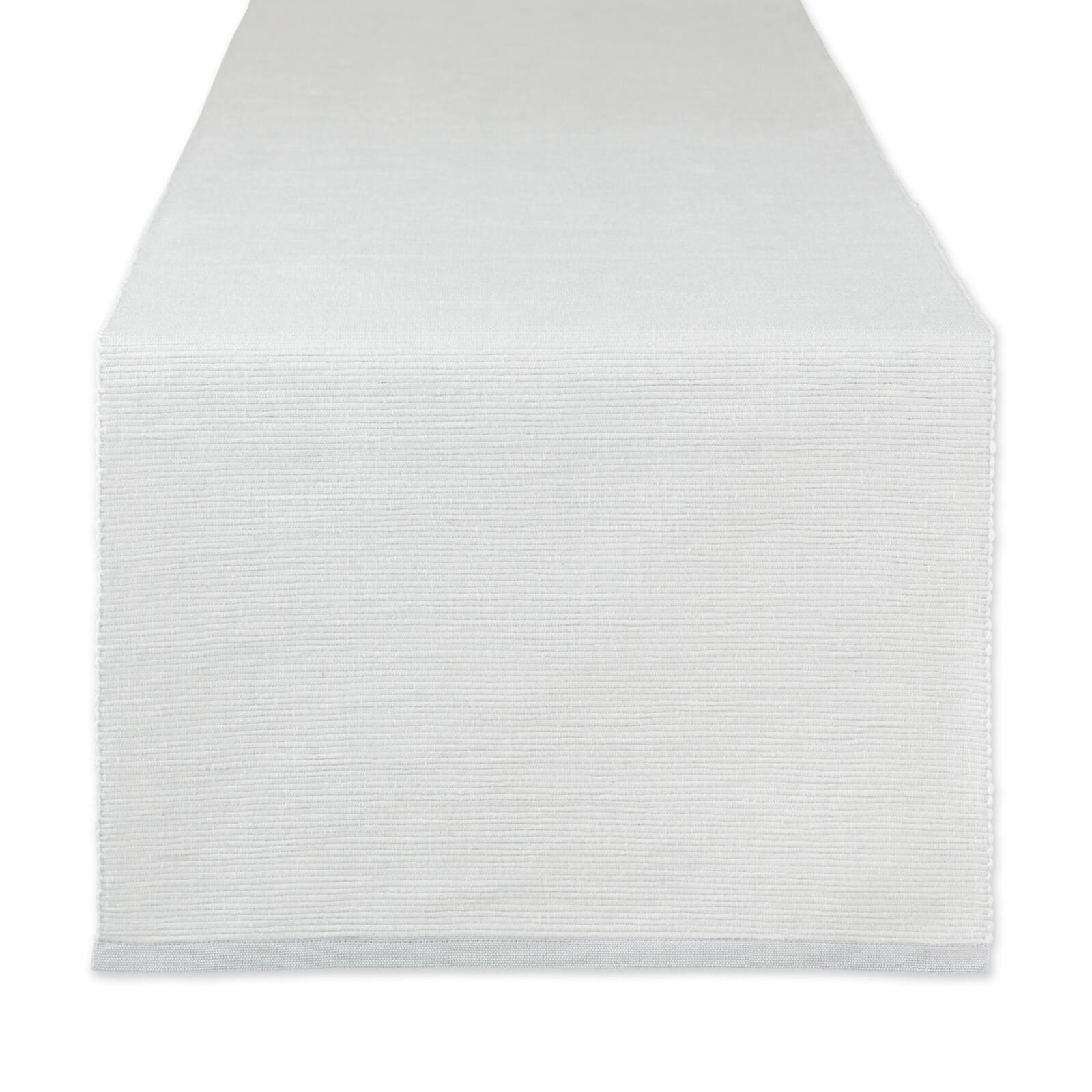 DII&#xAE; Light Gray Eco-Friendly Chambray Fine Ribbed Table Runner 13x72 inches