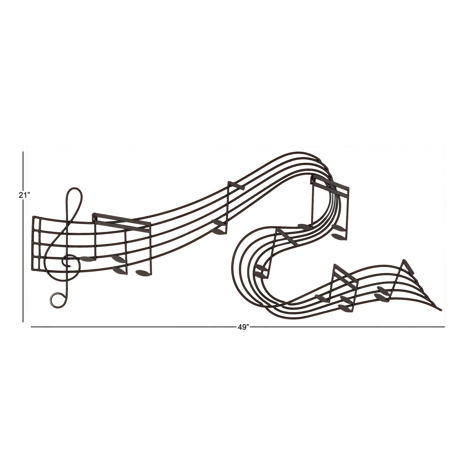 Black Music Notes Iron Traditional Wall Decor