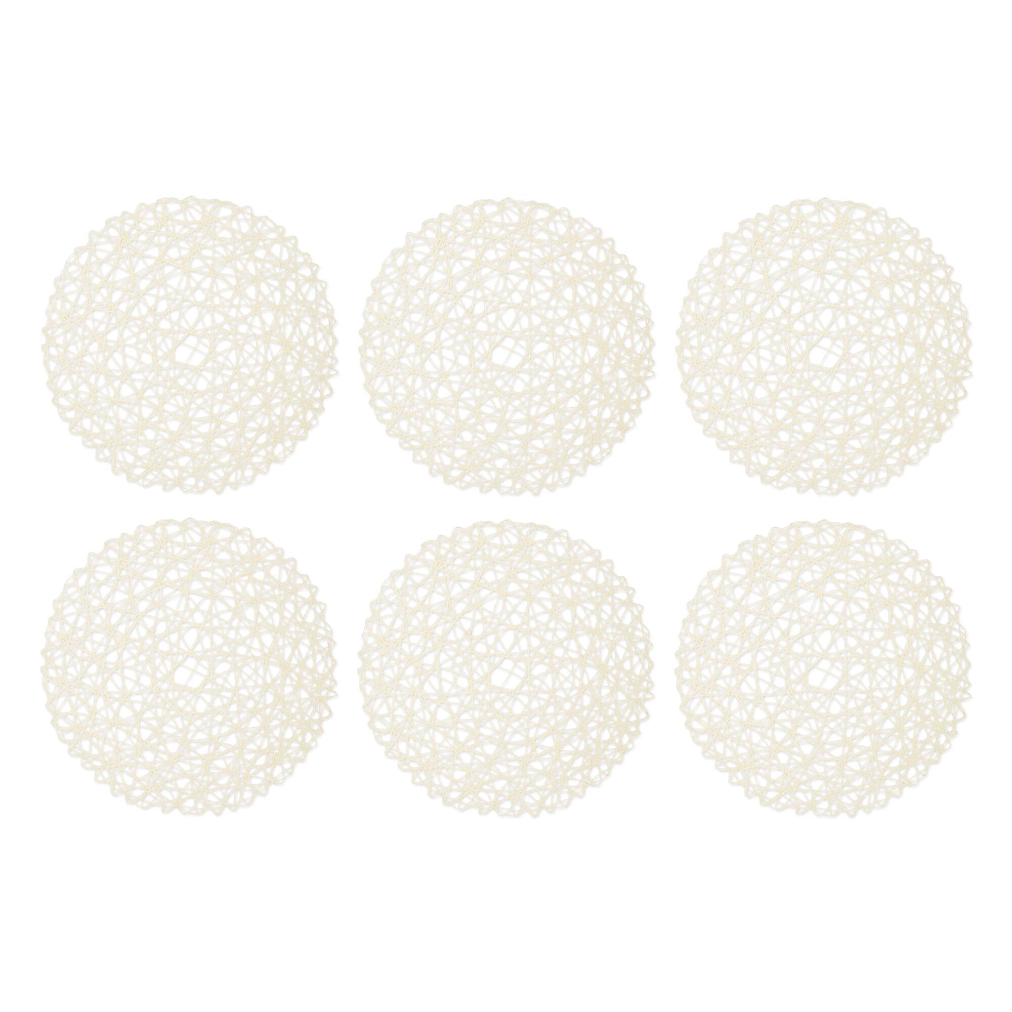 DII® Off White Woven Paper Round Placemat (Set of 6) | Michaels