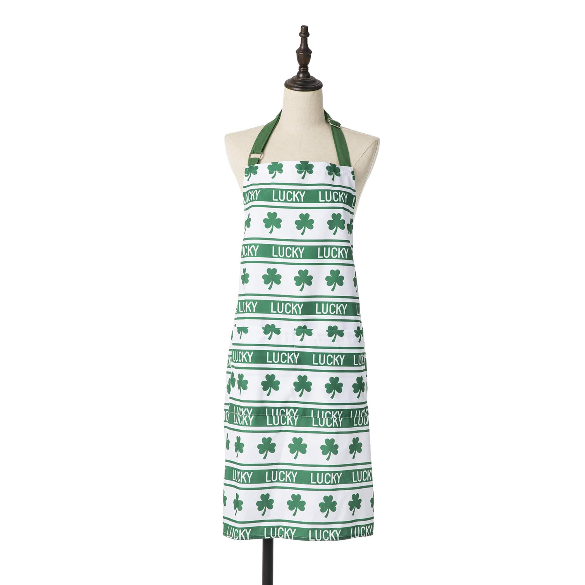 Glitzhome&#xAE; 31.25&#x22; St. Patrick&#x27;s Shamrocks Apron