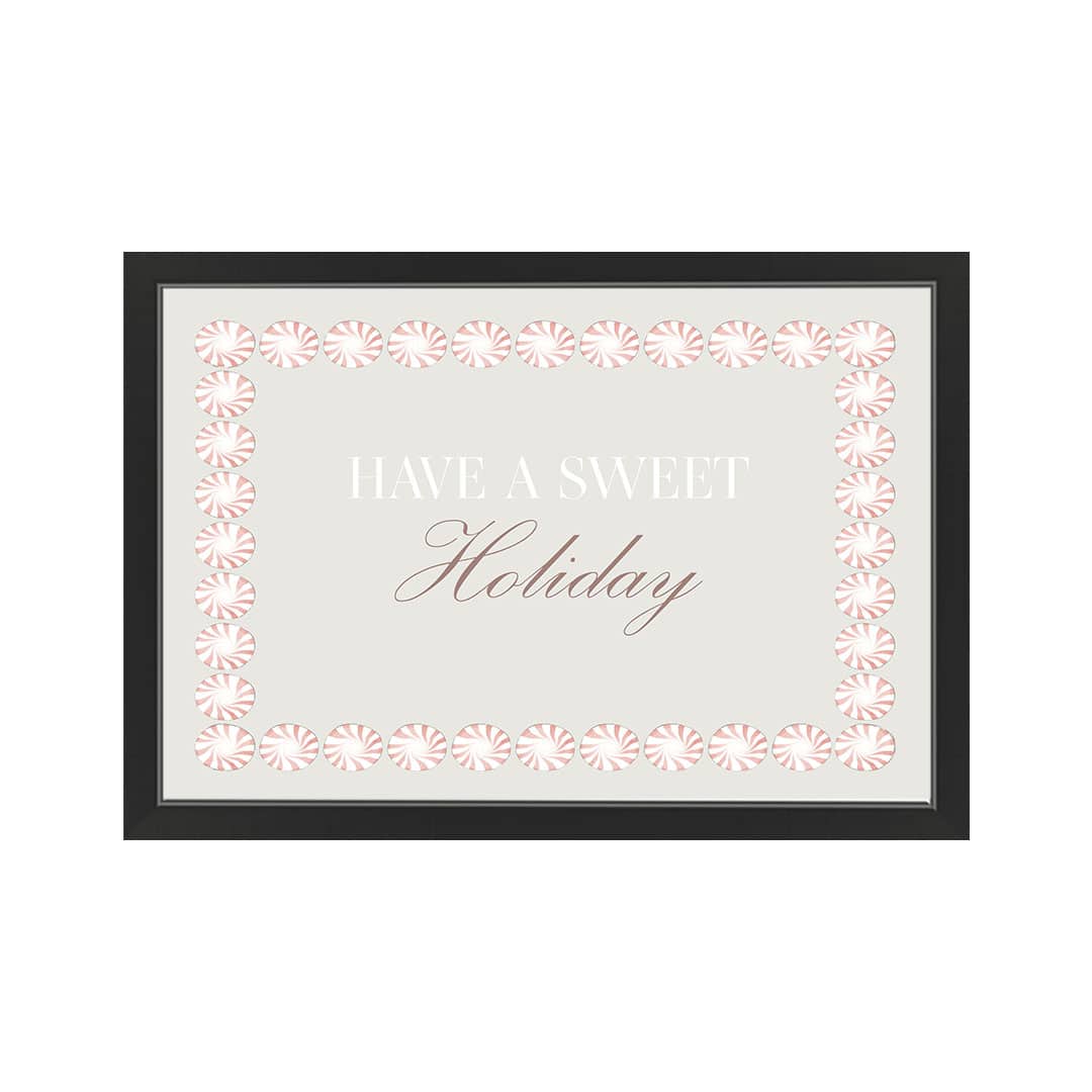 30" Sweet Holiday Peppermint Black Framed Print Wall Art