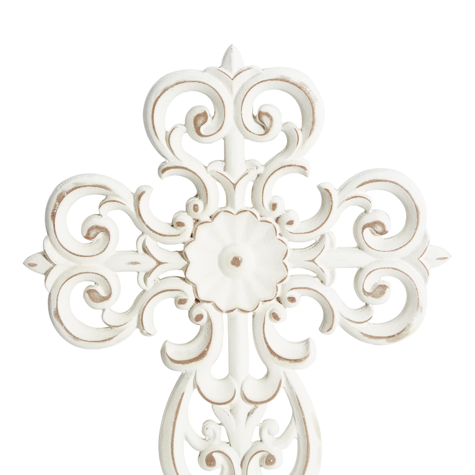Set of 3 White Wood Traditional Wall Decor 11&#x22;, 10&#x22;