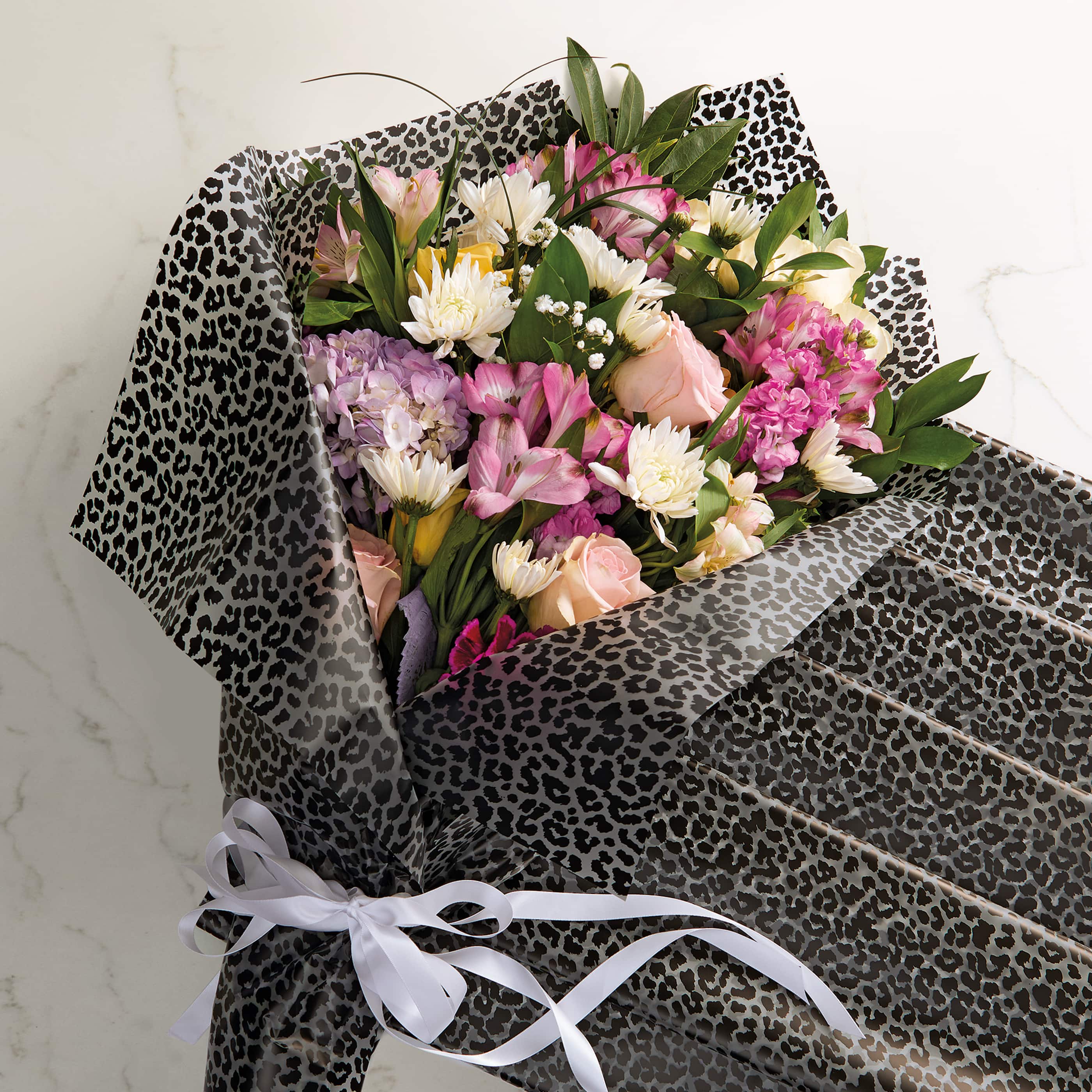 23&#x22; Leopard Print Floral Wrapping Paper, 12ct. by Ashland&#xAE;