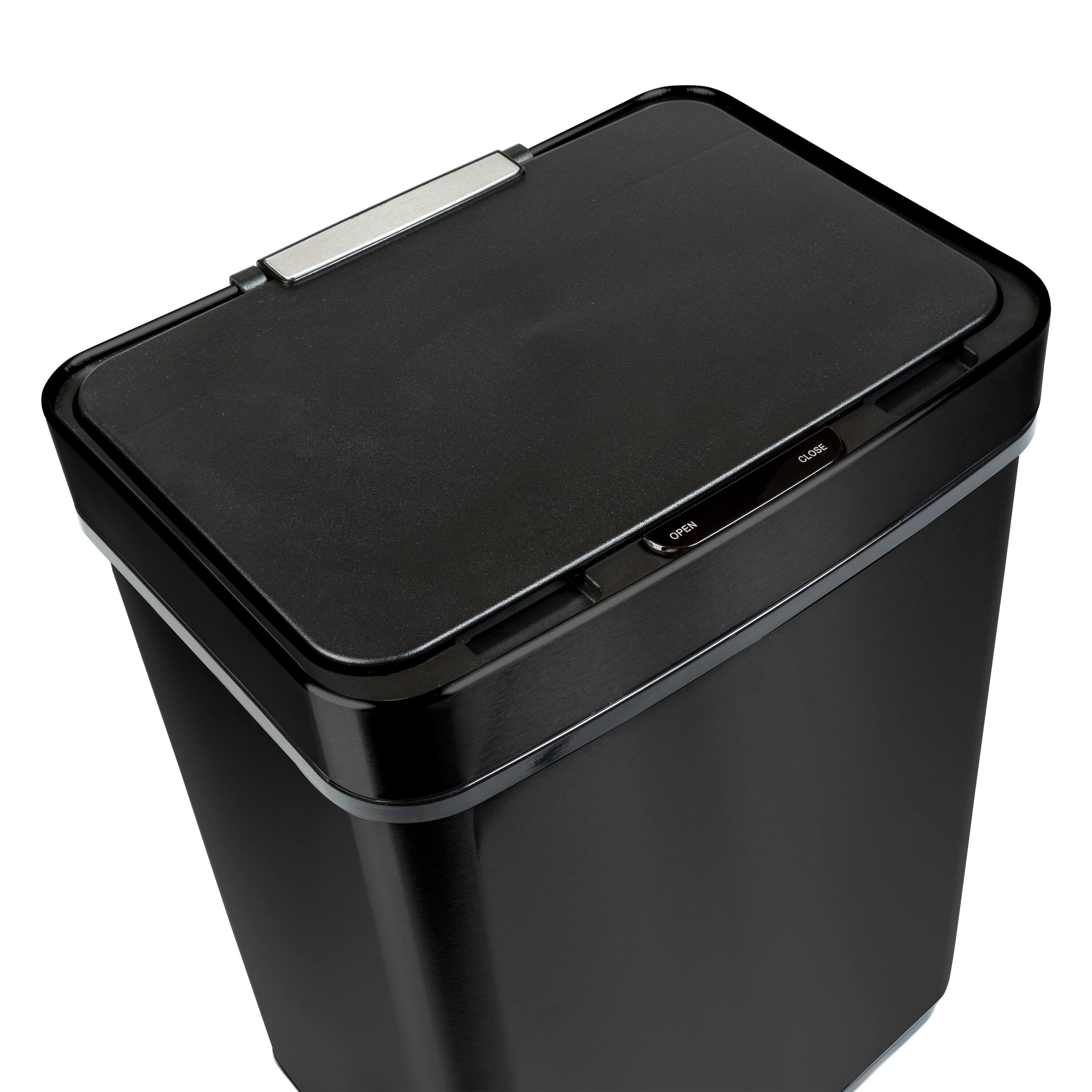 Honey Can Do 50L Black Stainless Steel Trash Can w/ Motion Sensor