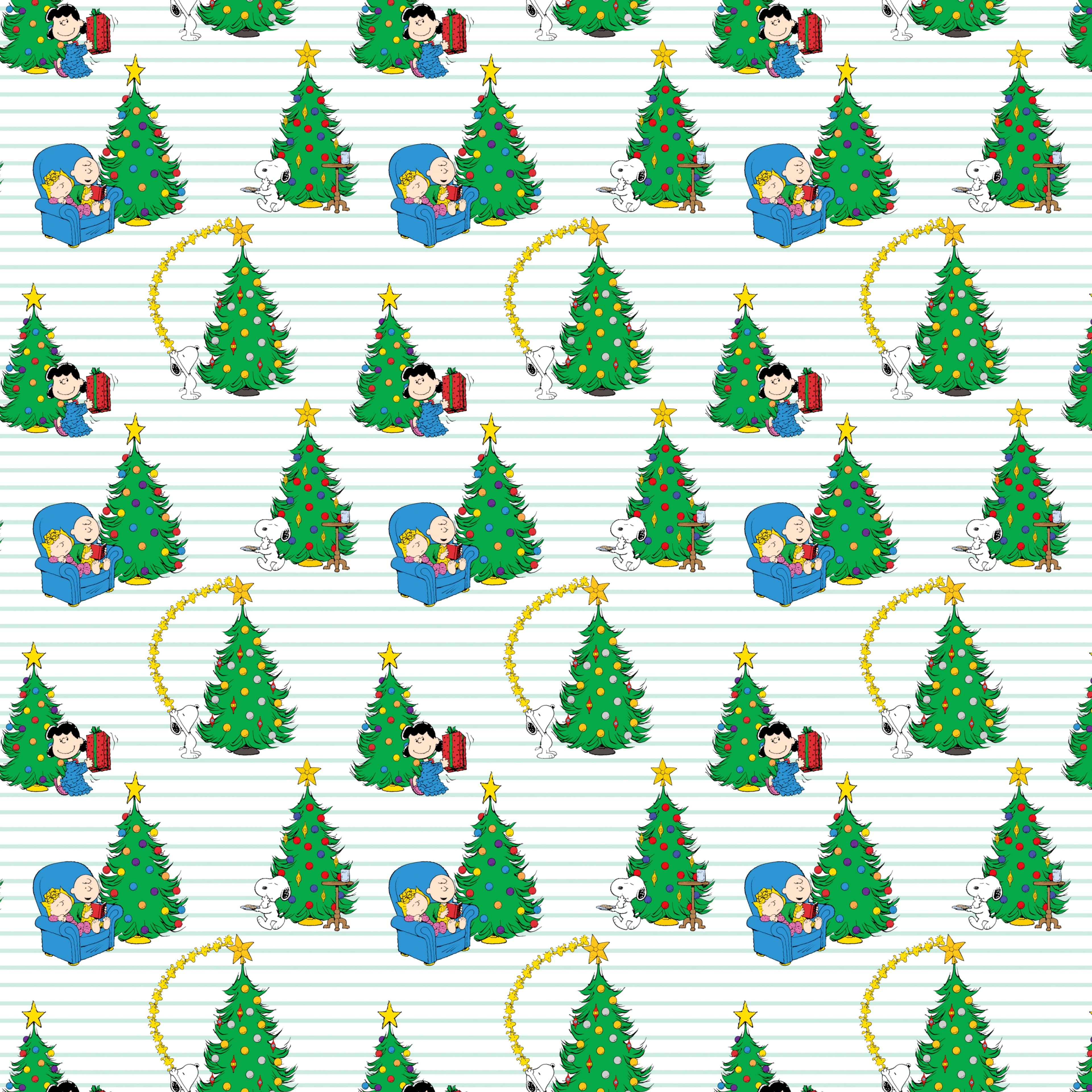 Peanuts&#xAE; Christmas Tree Pin Stripe Cotton Fabric