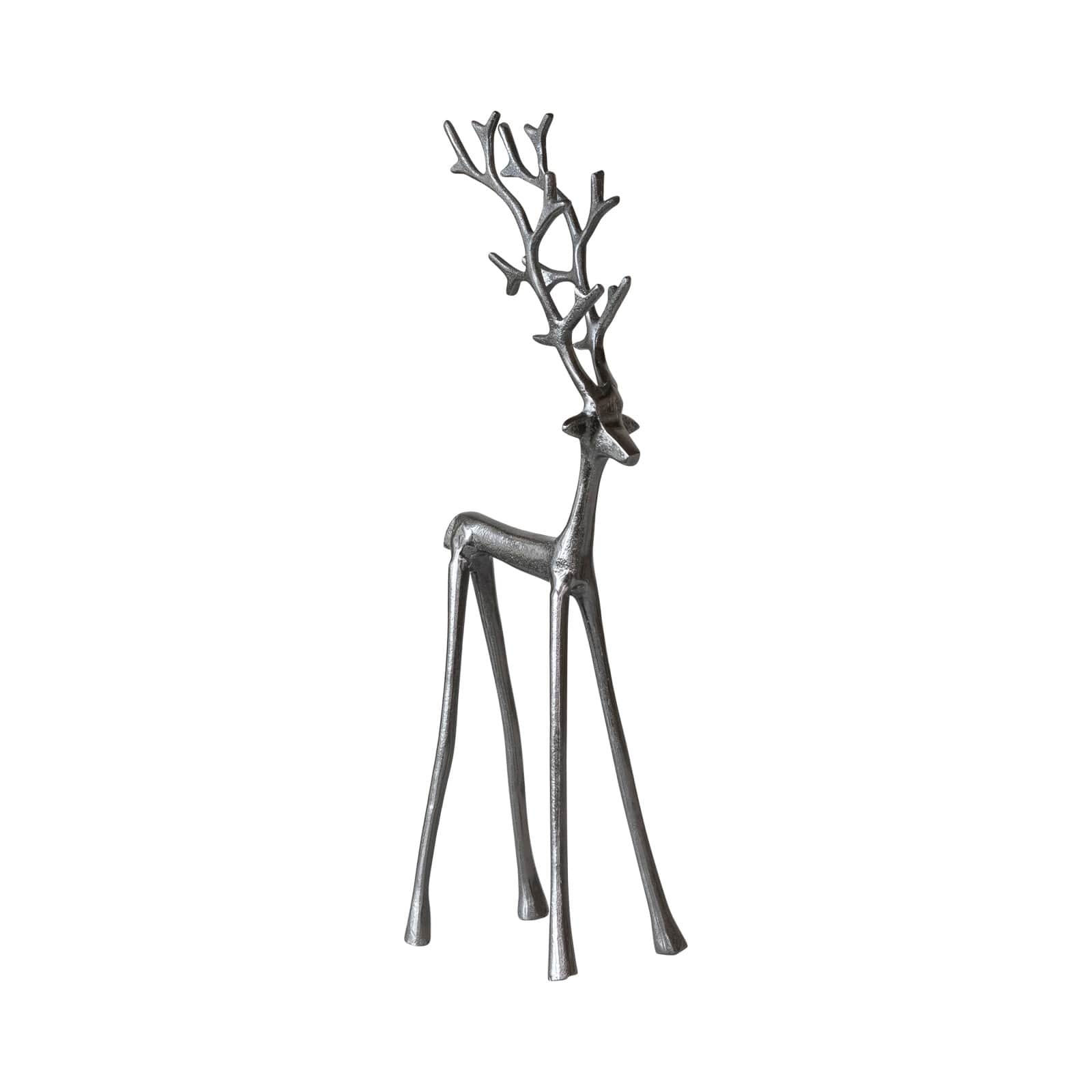 Hello Honey&#xAE; 17.5&#x22; Gunmetal Cast Aluminum Thin Reindeer Tabletop Figurine