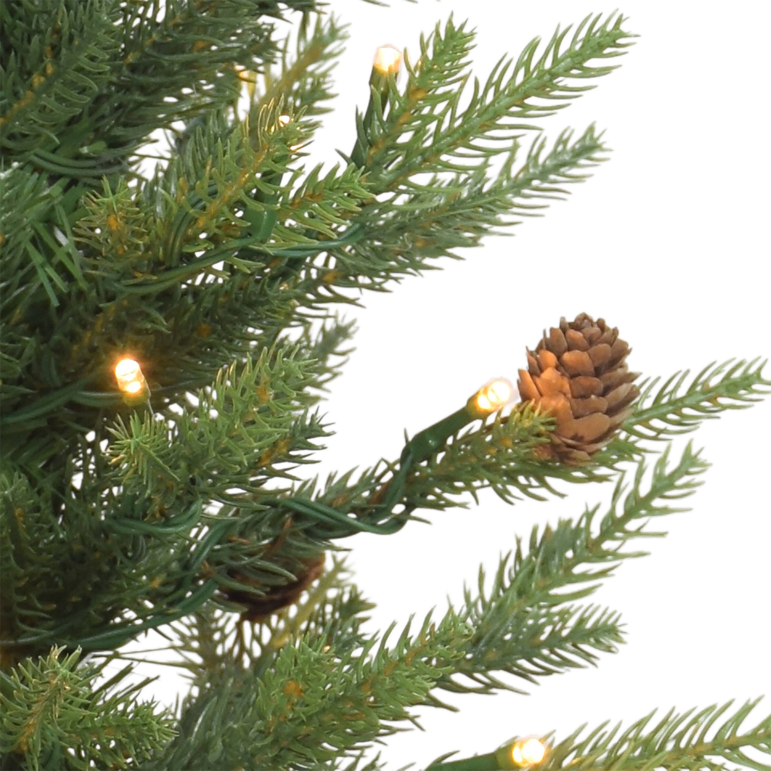 2 ft. Pre-Lit Table Top Artificial Christmas Tree In Metal Pot
