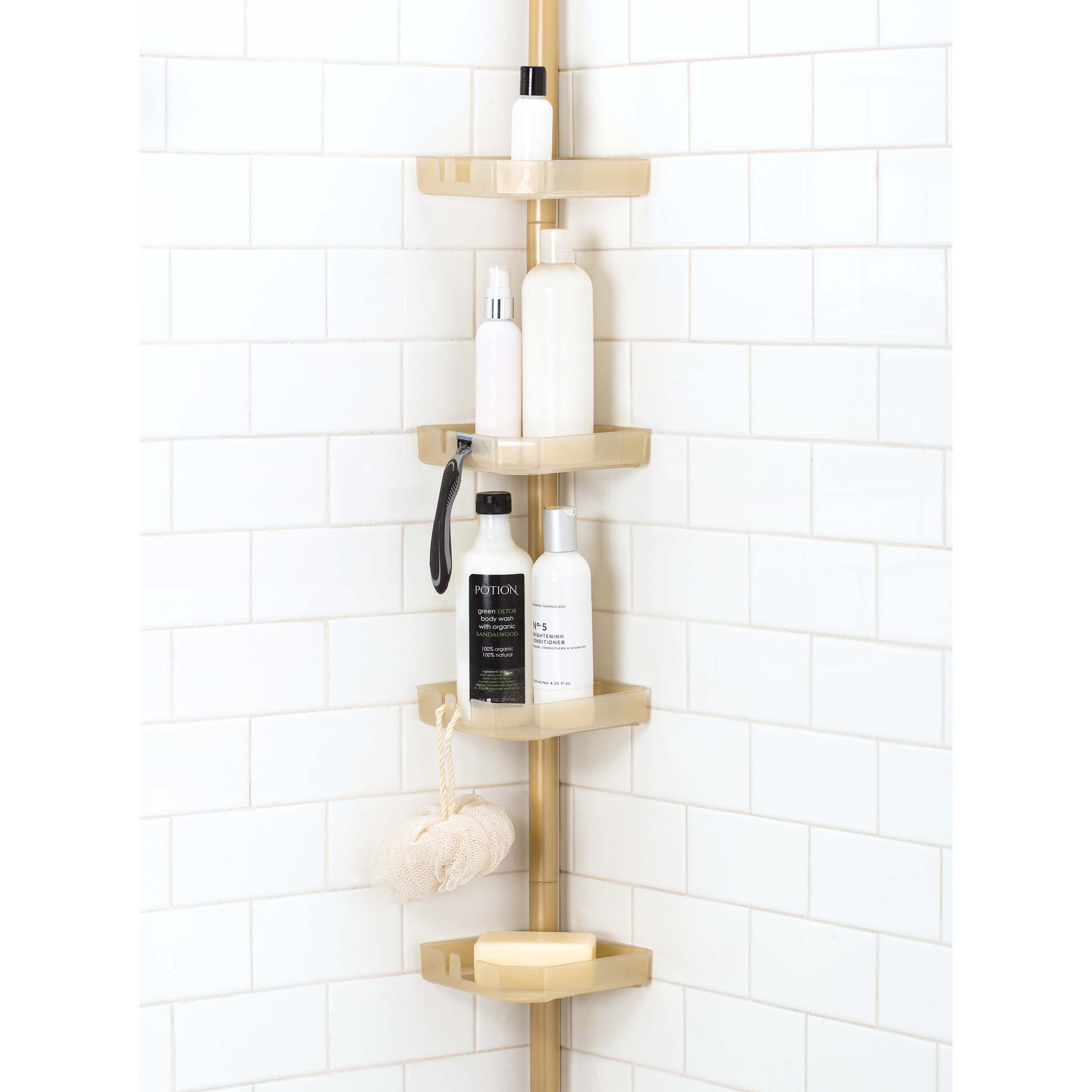 Bath Bliss 4-Tier Tension Corner Shower Organizer Caddy