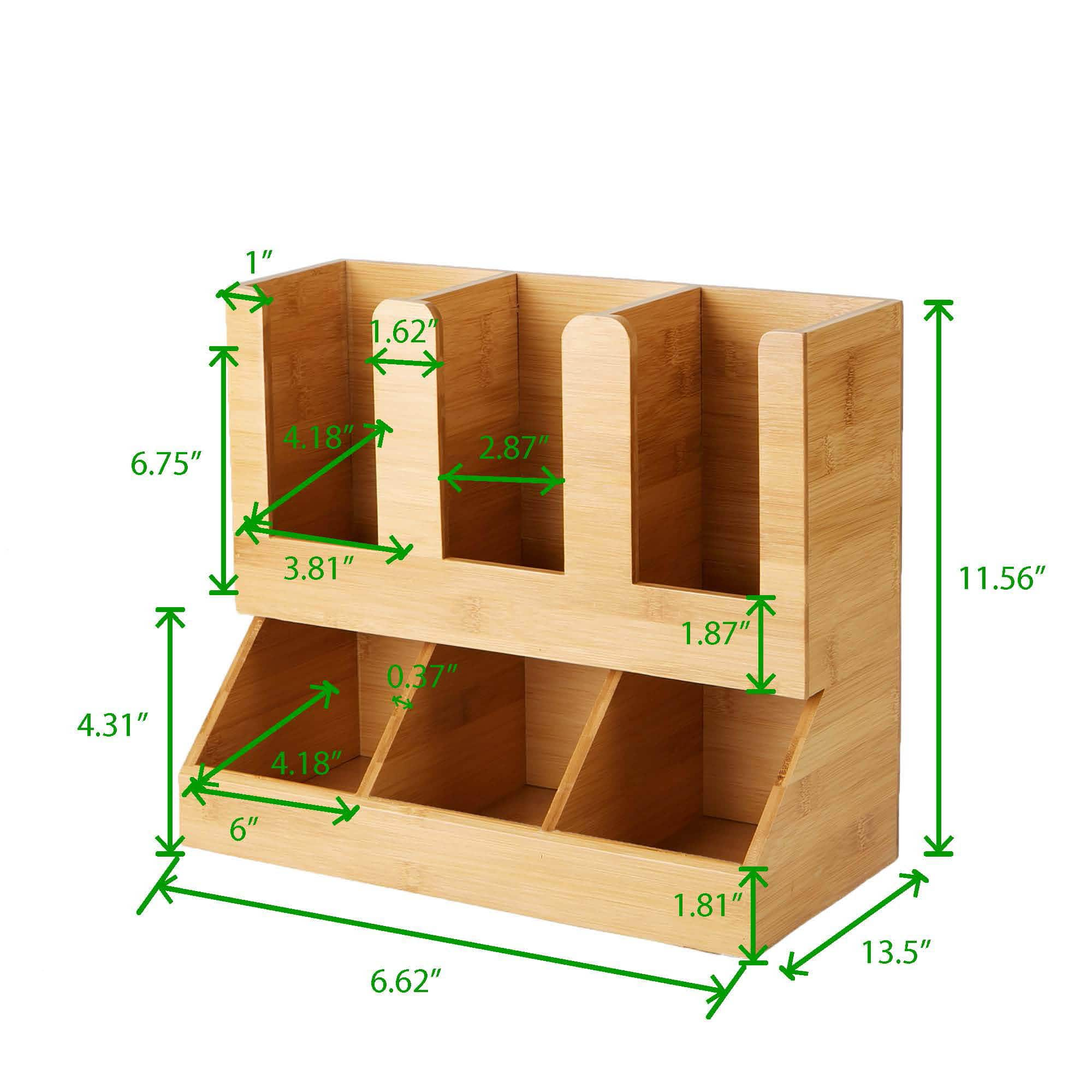 Mind Reader 6-Section Coffee Condiment Organizer - Brown