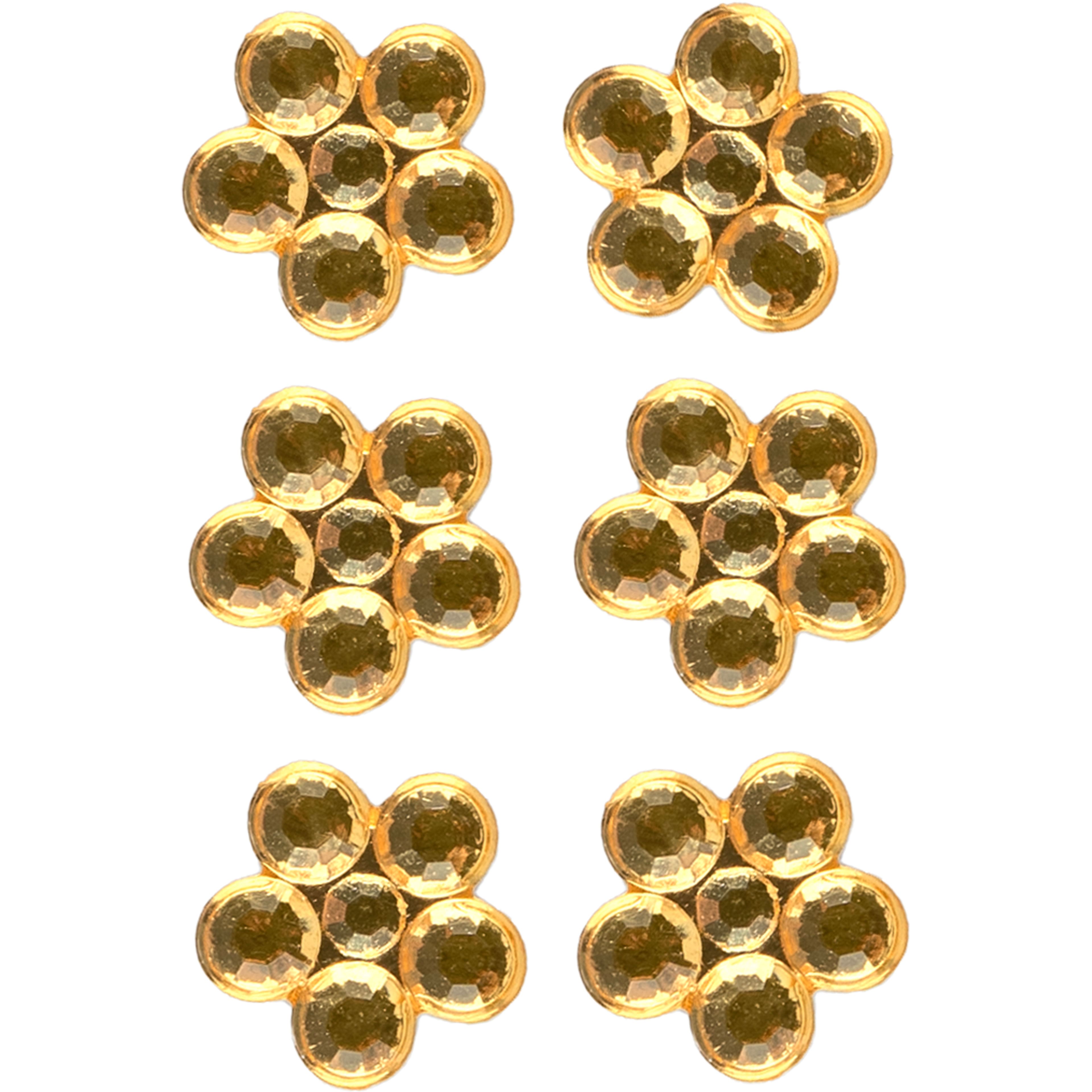 Spectrum Warm 1/2" Yellow Gem Flower Shank Buttons, 6ct.