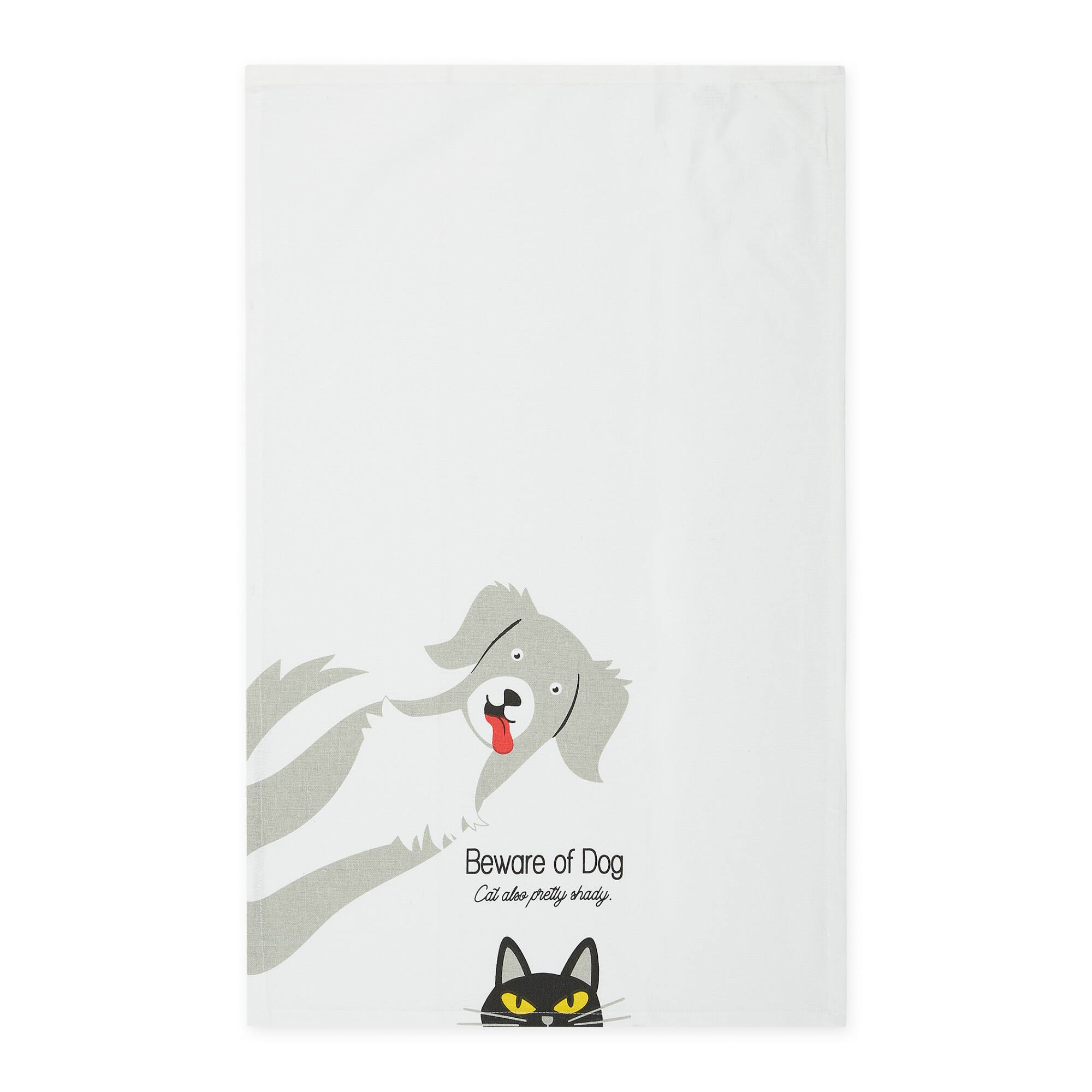 Beware Of Dog &#x26; Cat Dishtowel (Set of 3)