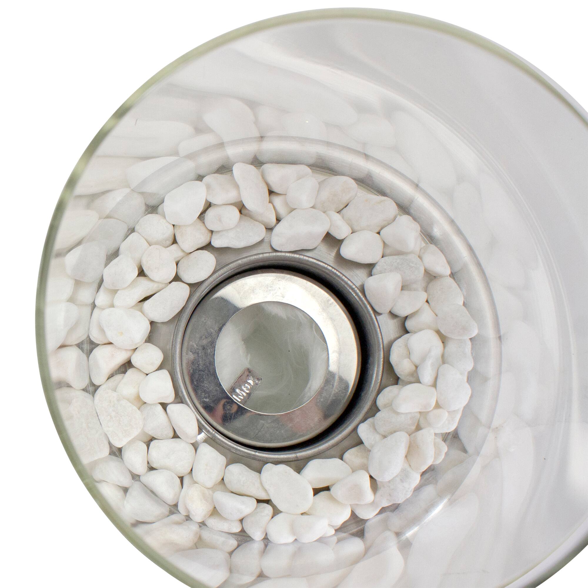 10.5" Bio Ethanol Round Portable Tabletop Fireplace with Silver Base