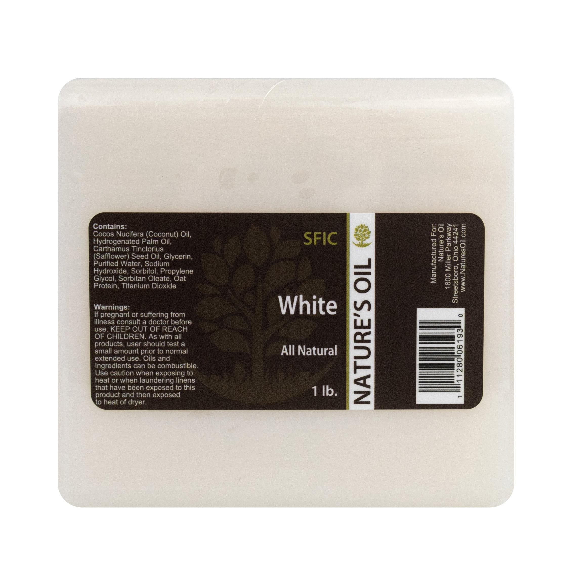 White SFIC (all natural) Glycerin Melt and Pour Soap Base