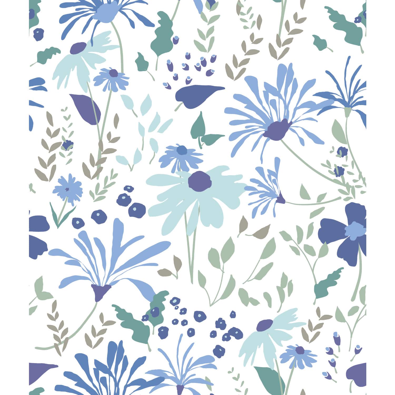 RoomMates Blue Bella Garden Peel & Stick Wallpaper