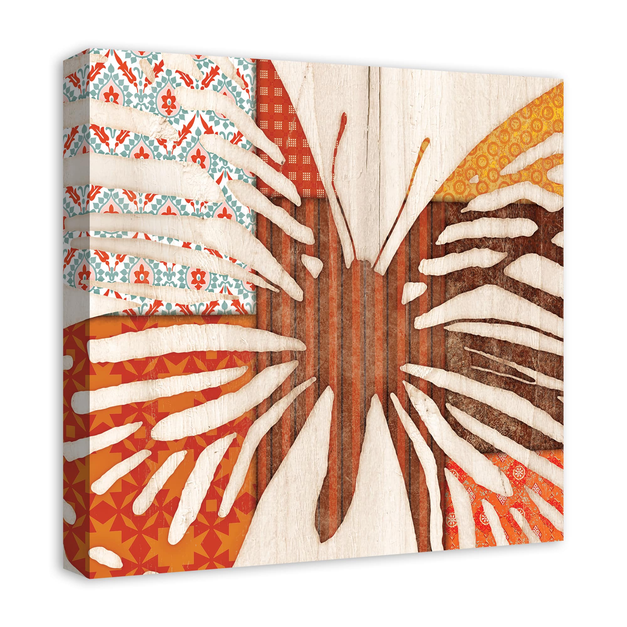 Warm Butterfly Sillhouette 20" x 20" Canvas Wall Art