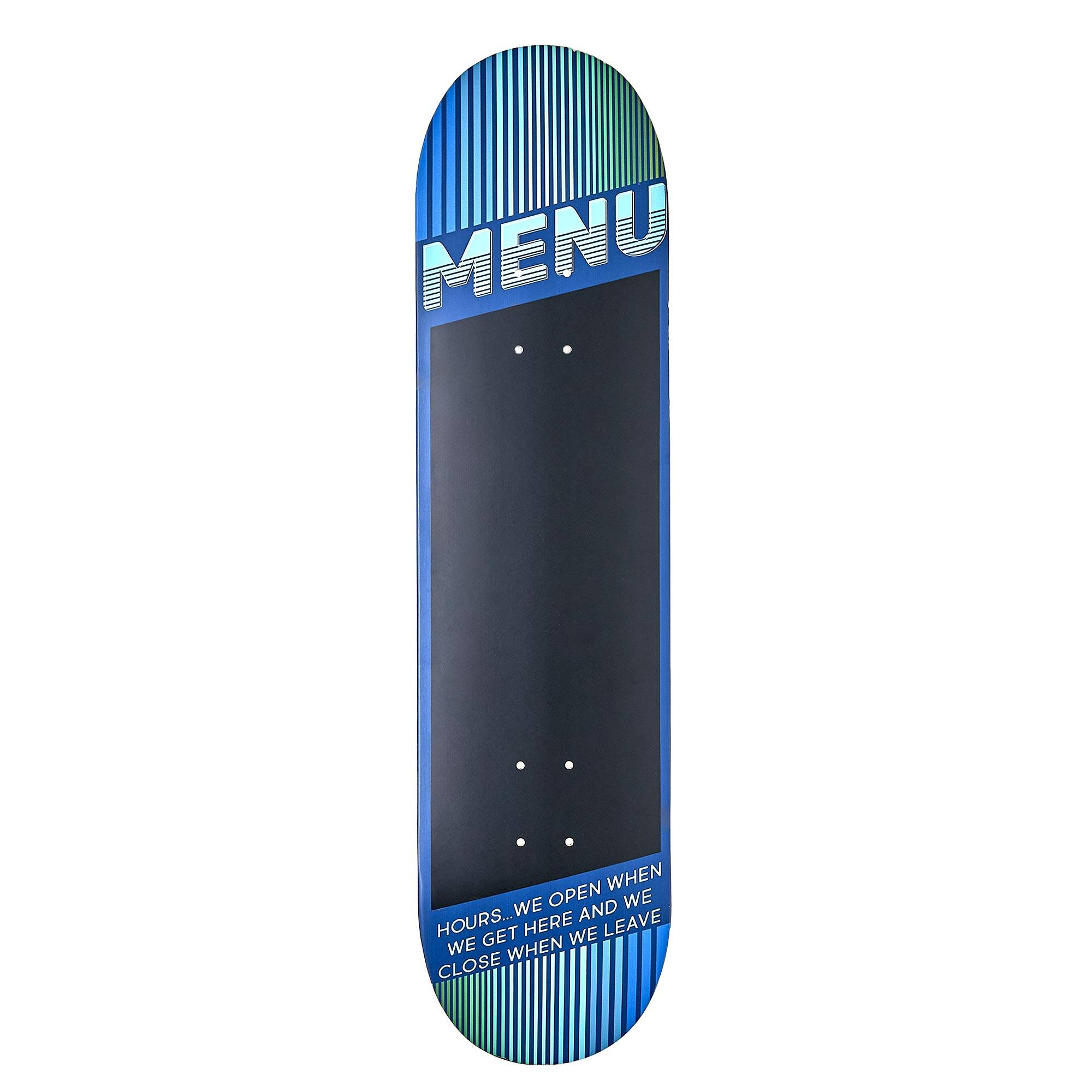 American Art Decor Wood Skate Chalkboard Menu, Blue, 8&#x22; x 31.5&#x22; Wall Decor