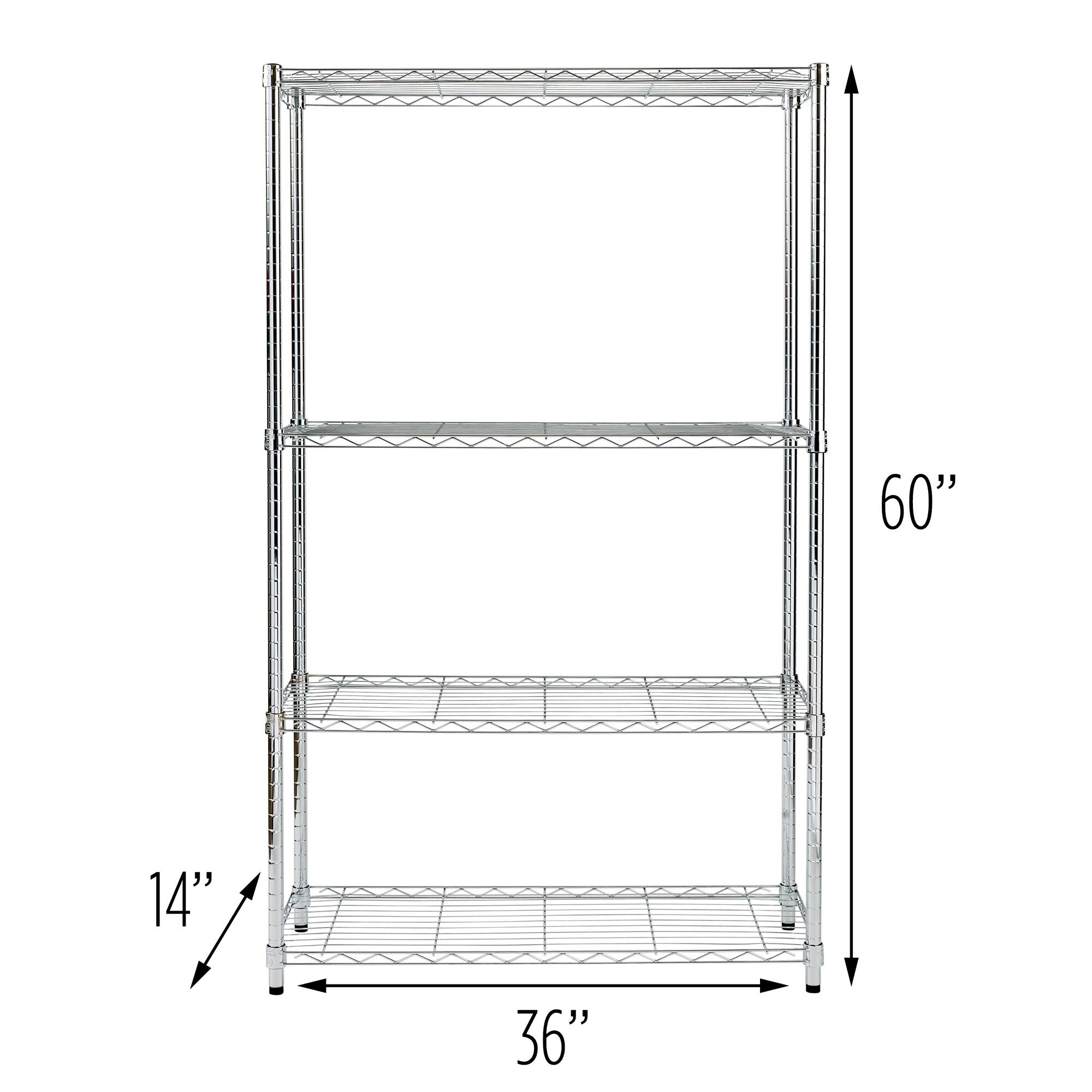Honey Can Do Chrome 4-Tier Heavy-Duty Adjustable Shelving Unit