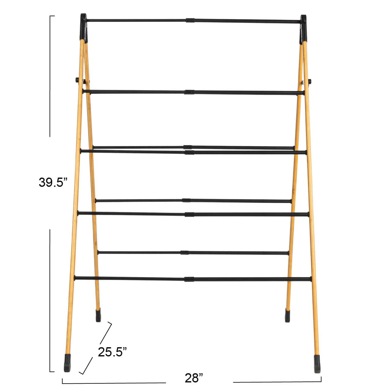 Household Essentials Bamboo V-Shaped Expandable Laundry Drying Rack