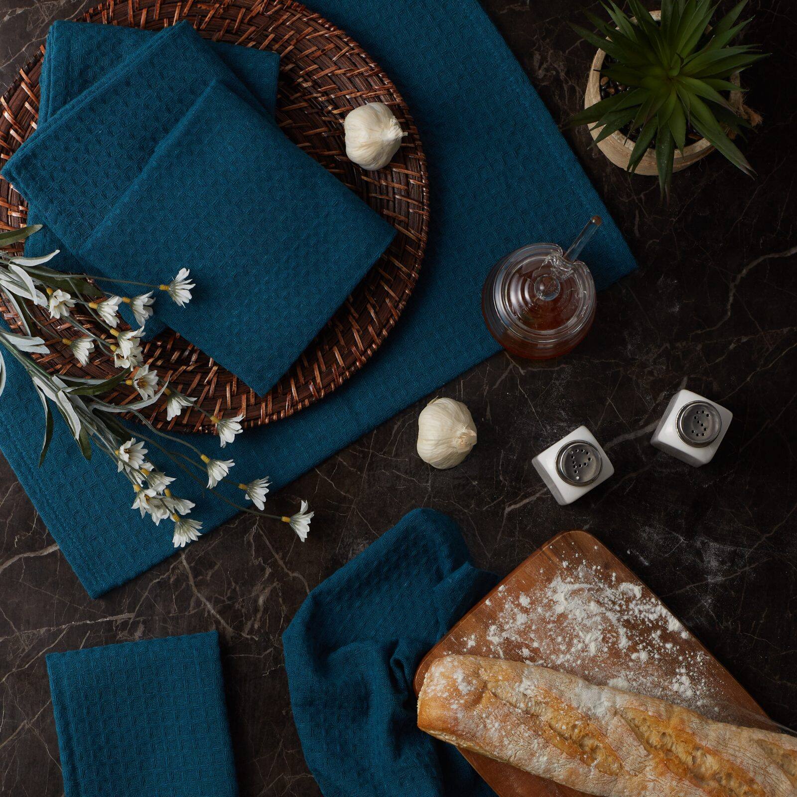 DII&#xAE; Teal Green Recycled Cotton Waffle Dish Towels, 6ct.