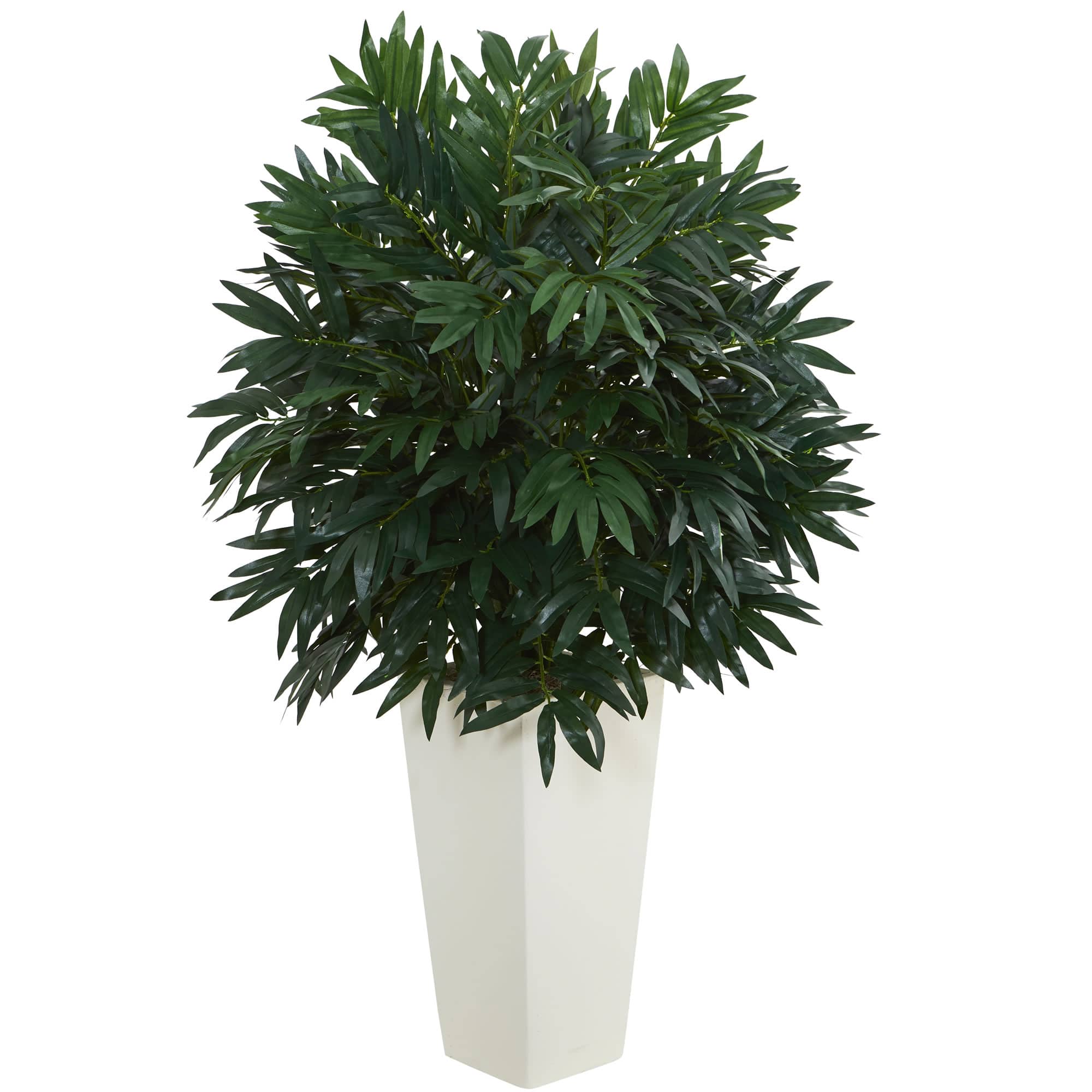 3ft. Double Bamboo Palm Tree in White Tower Vase