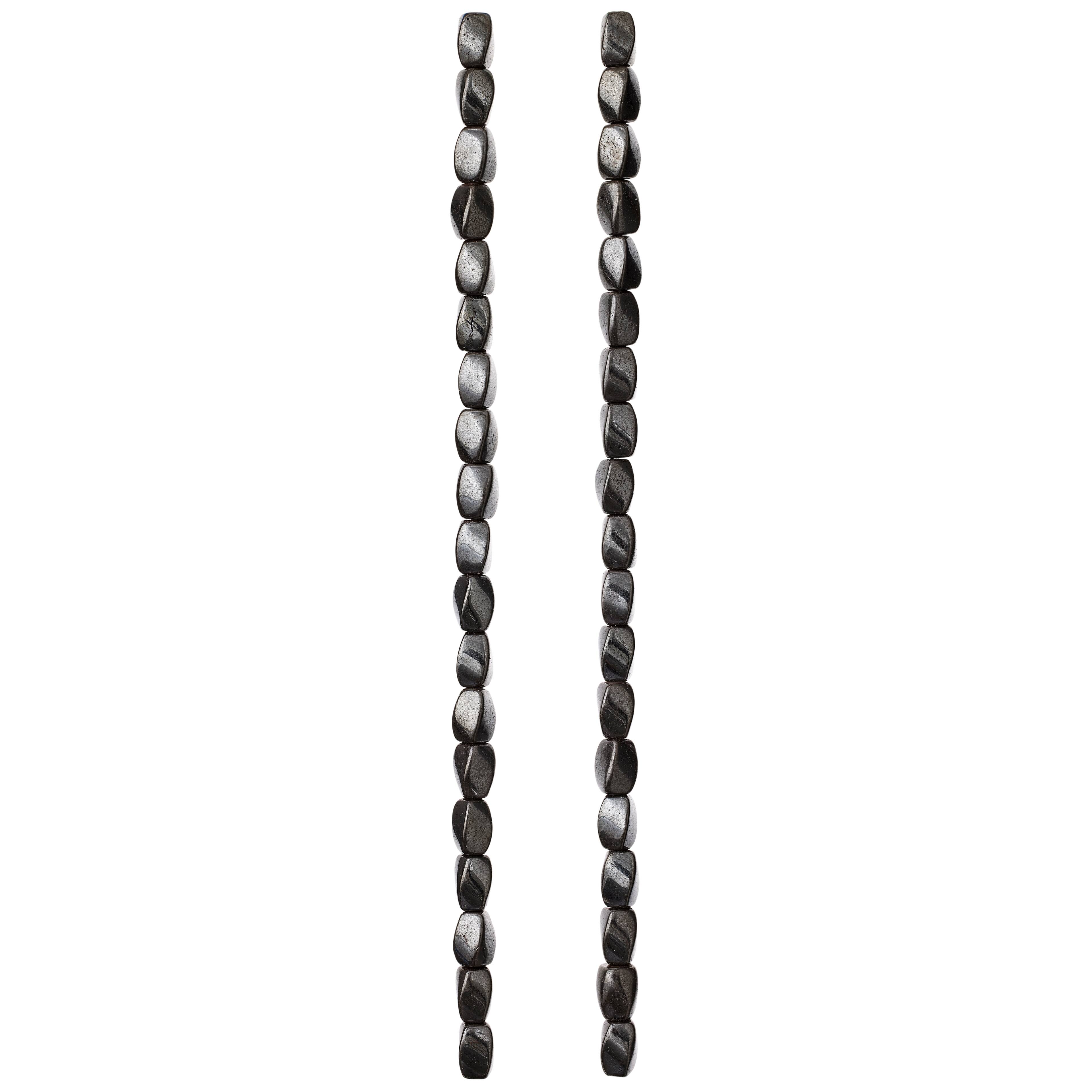 Silver Hematite Magnetic Twist Beads, 8mm by Bead Landing™