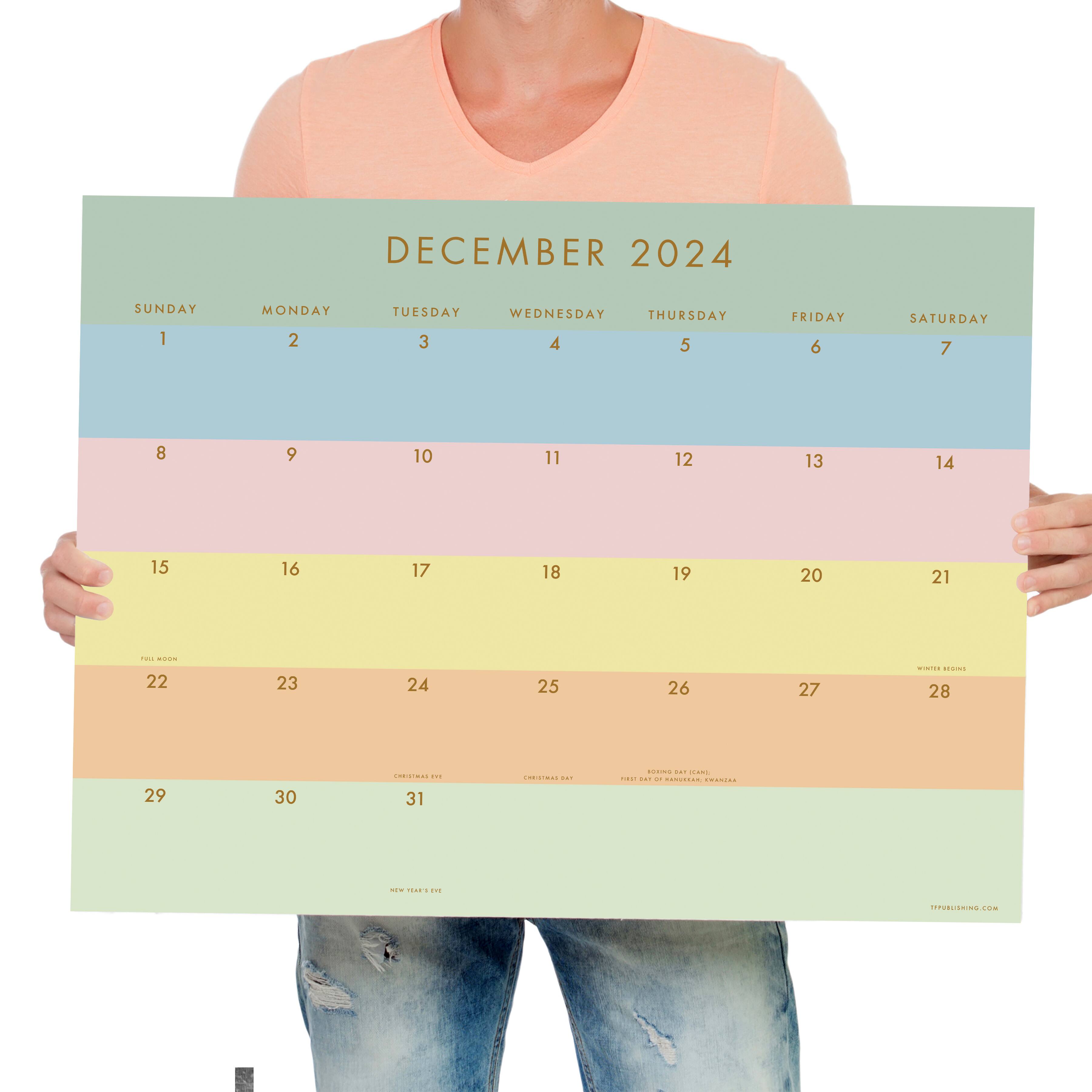 TF Publishing 2024-2025 Super Stripe Desk Pad Calendar