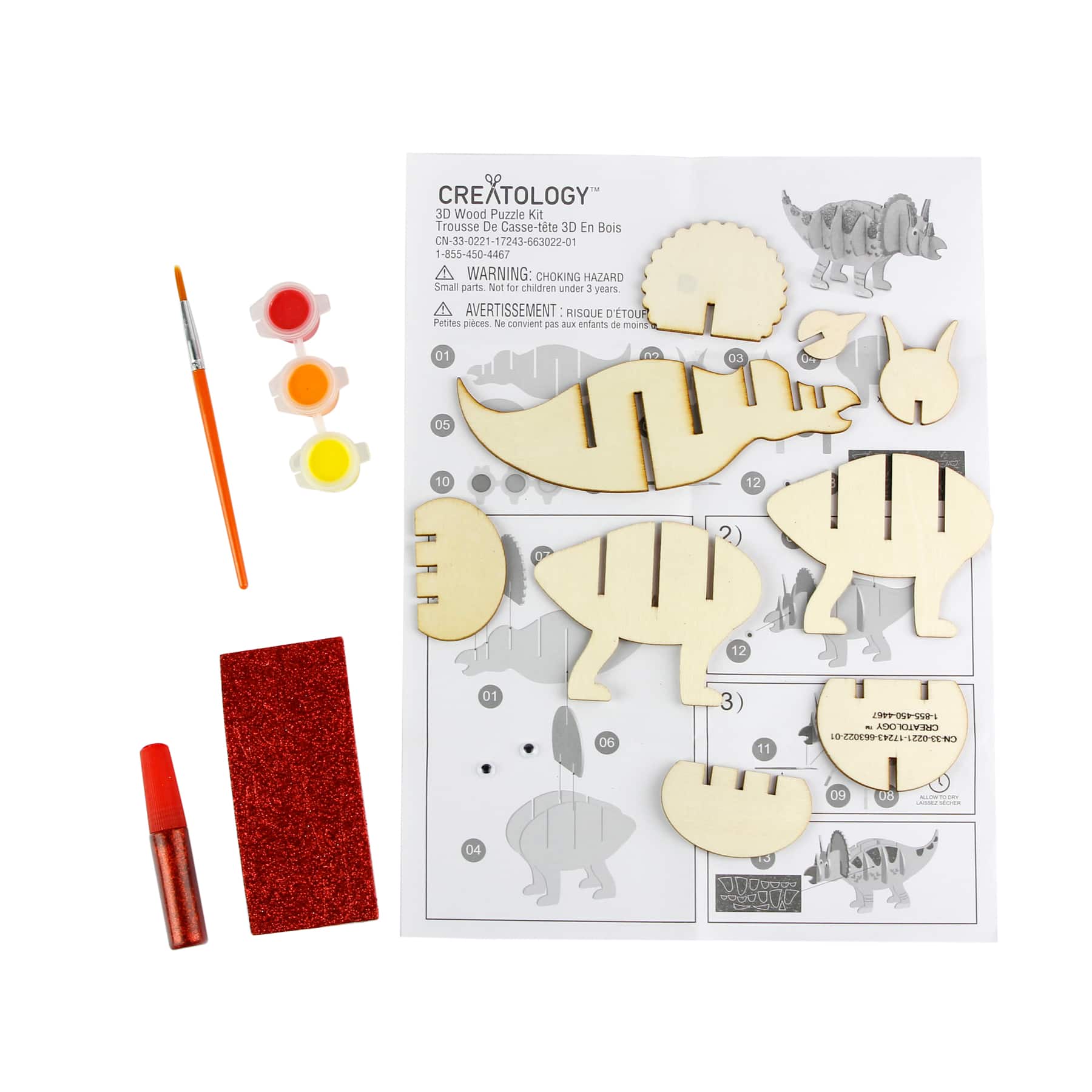 Dinosaur Color-In 3D Wood Puzzle by Creatology&#x2122;