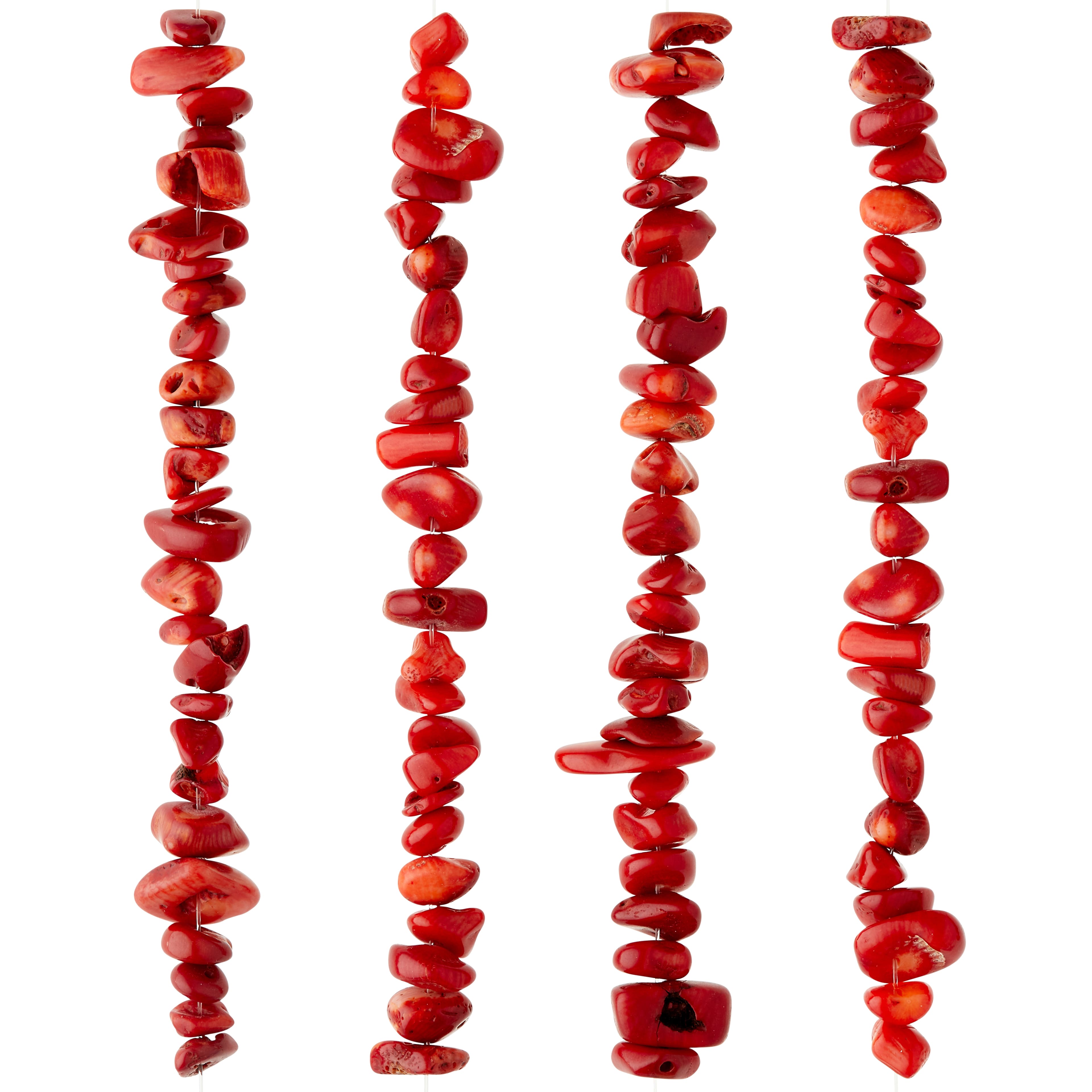 Red Dyed Nugget Bamboo Coral Beads by Bead Landing™