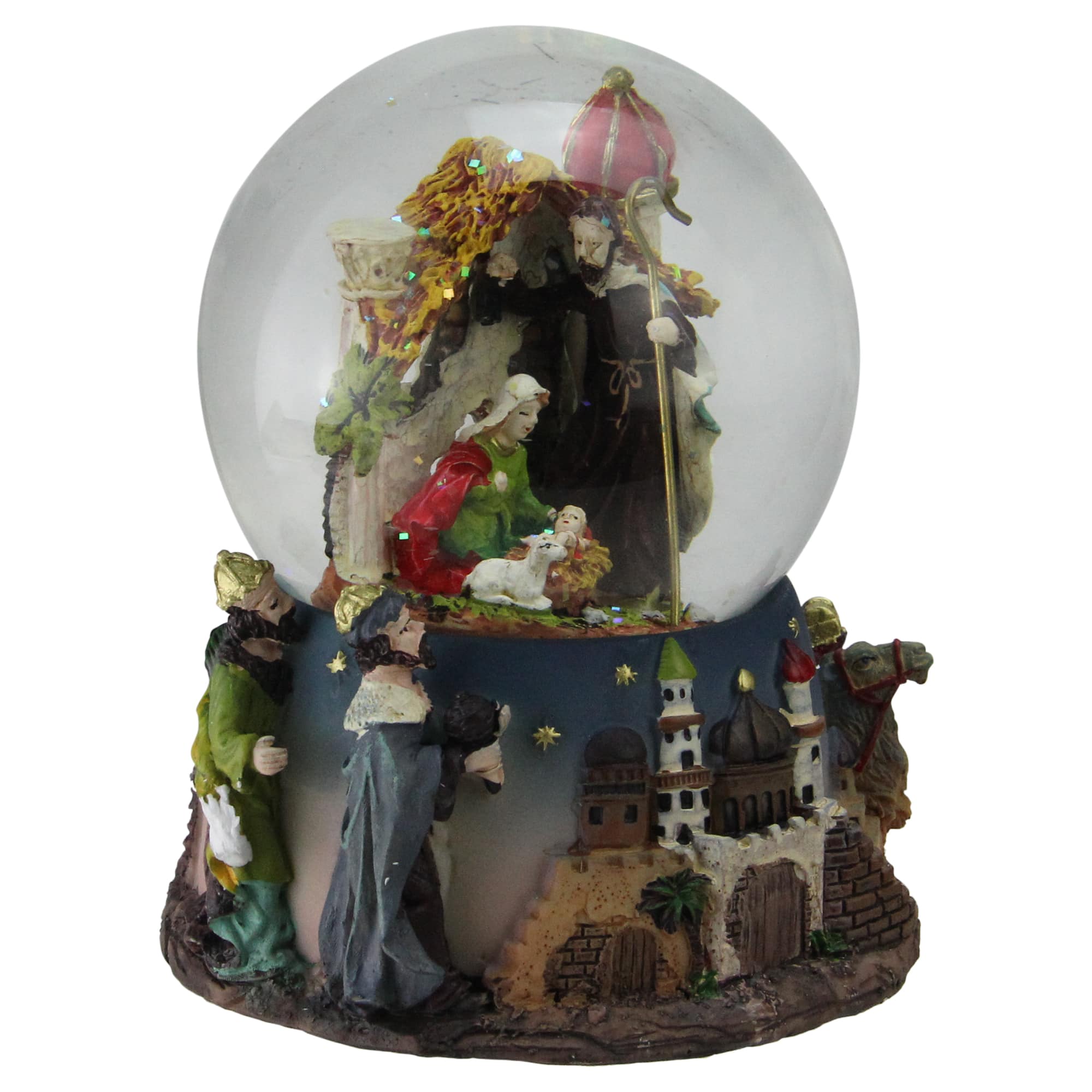 6" Nativity Manger Scene Musical Christmas Snow Globe