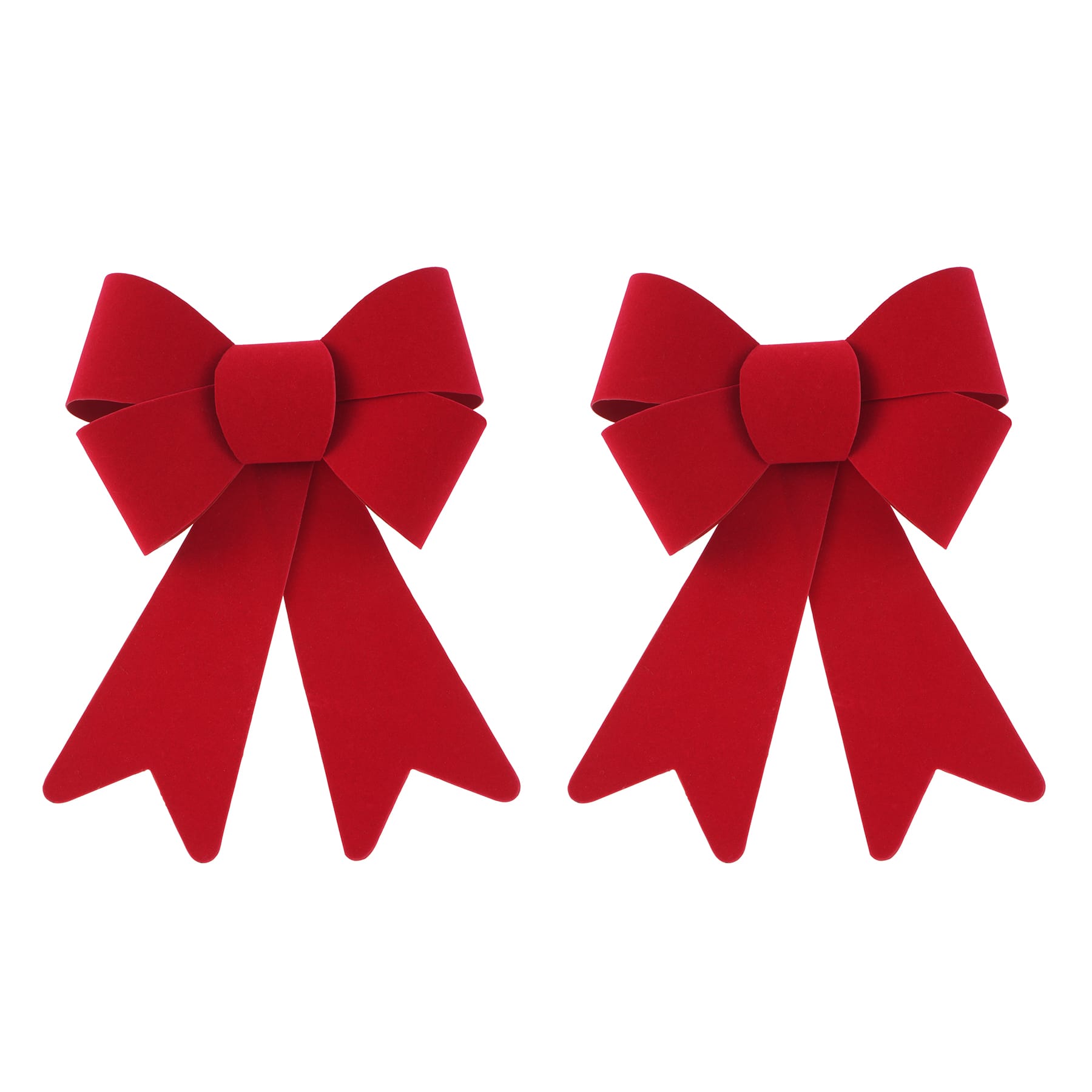 7&#x22; Red Flocked Tree Bows, 2ct. by Celebrate It&#xAE;