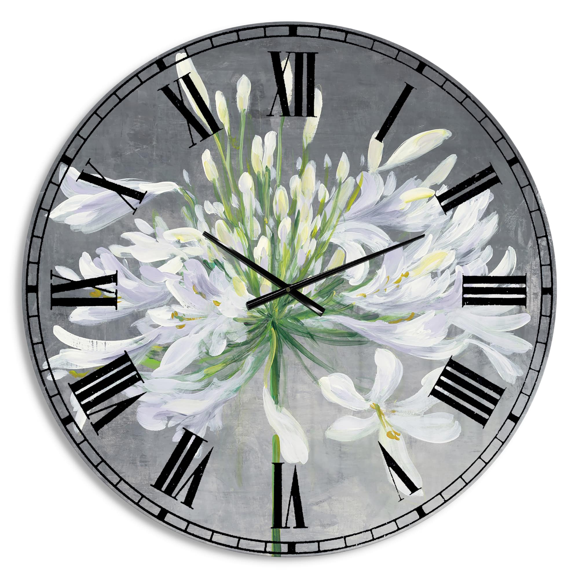 Designart &#x27;Flower Cleome Splash I Traditional Wall Clock