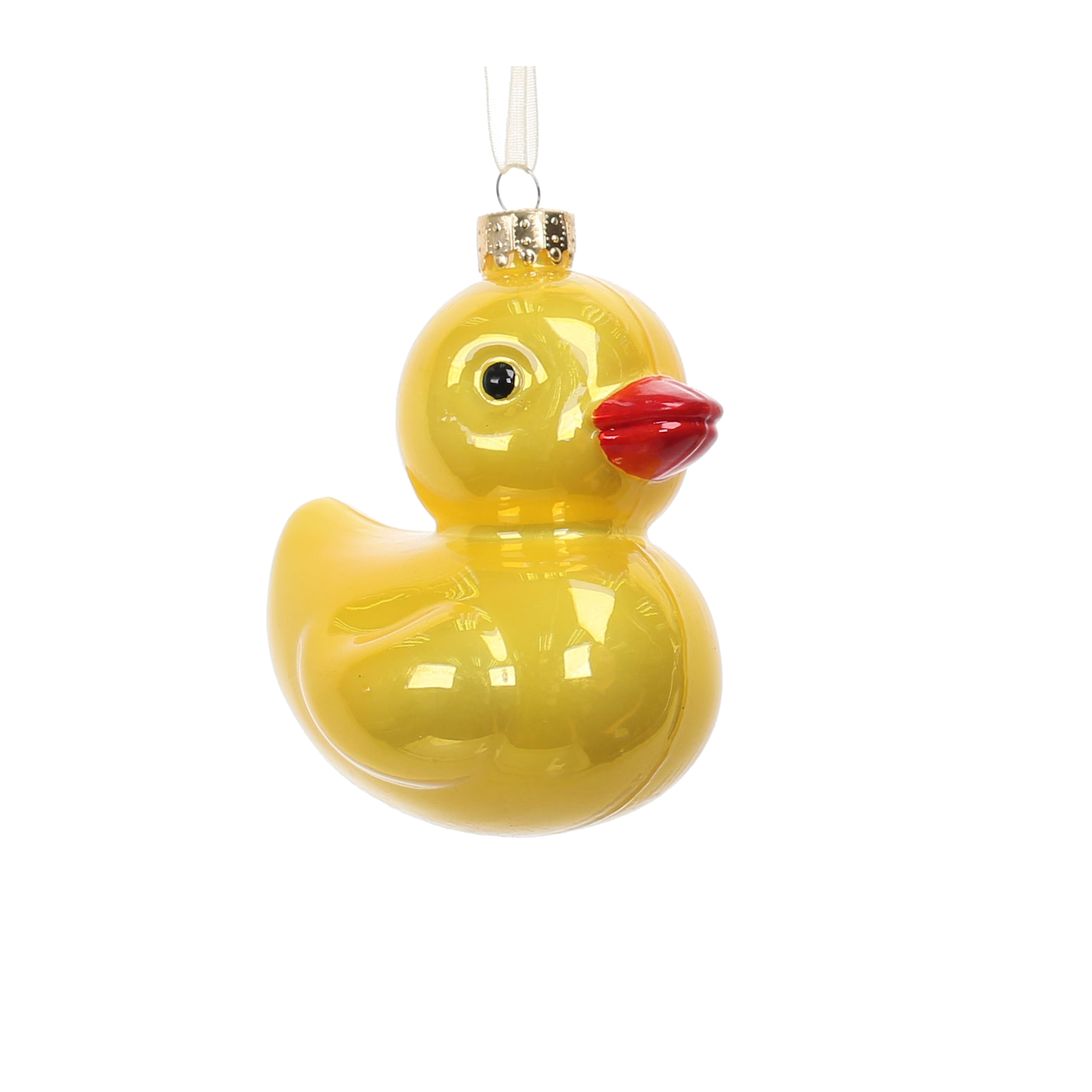 3.25&#x22; Yellow Duck Glass Ornament by Ashland&#xAE;