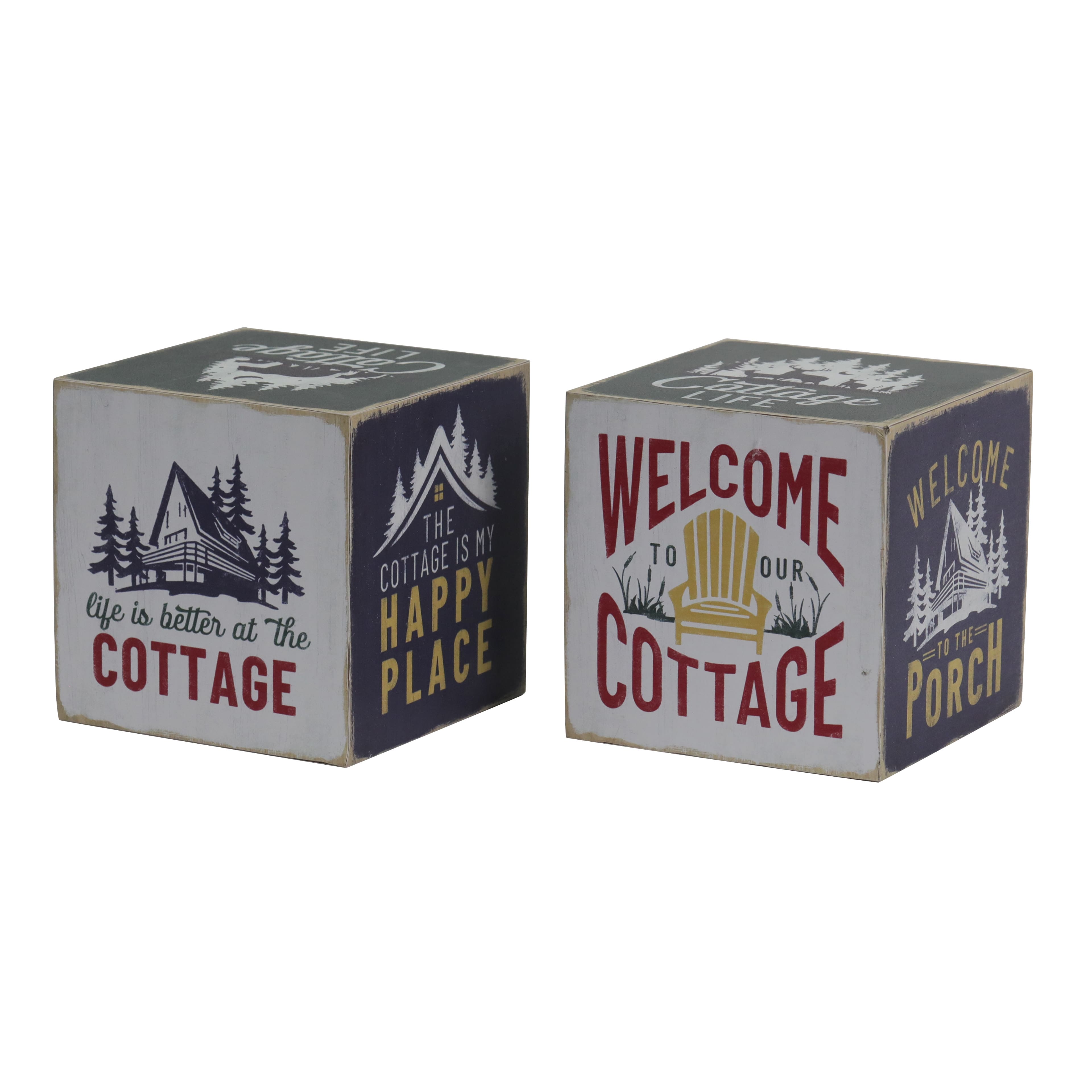 Assorted 5&#x22; Lake Cube Sign by Celebrate It&#xAE;, 1pc.