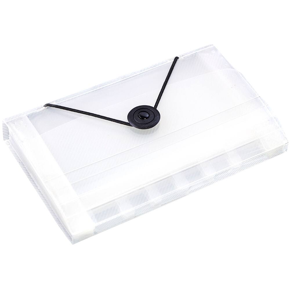 JAM Paper Coupon Size 13 Clear Pocket Plastic Expanding File Accordion Folder 4.25" x 6.75"