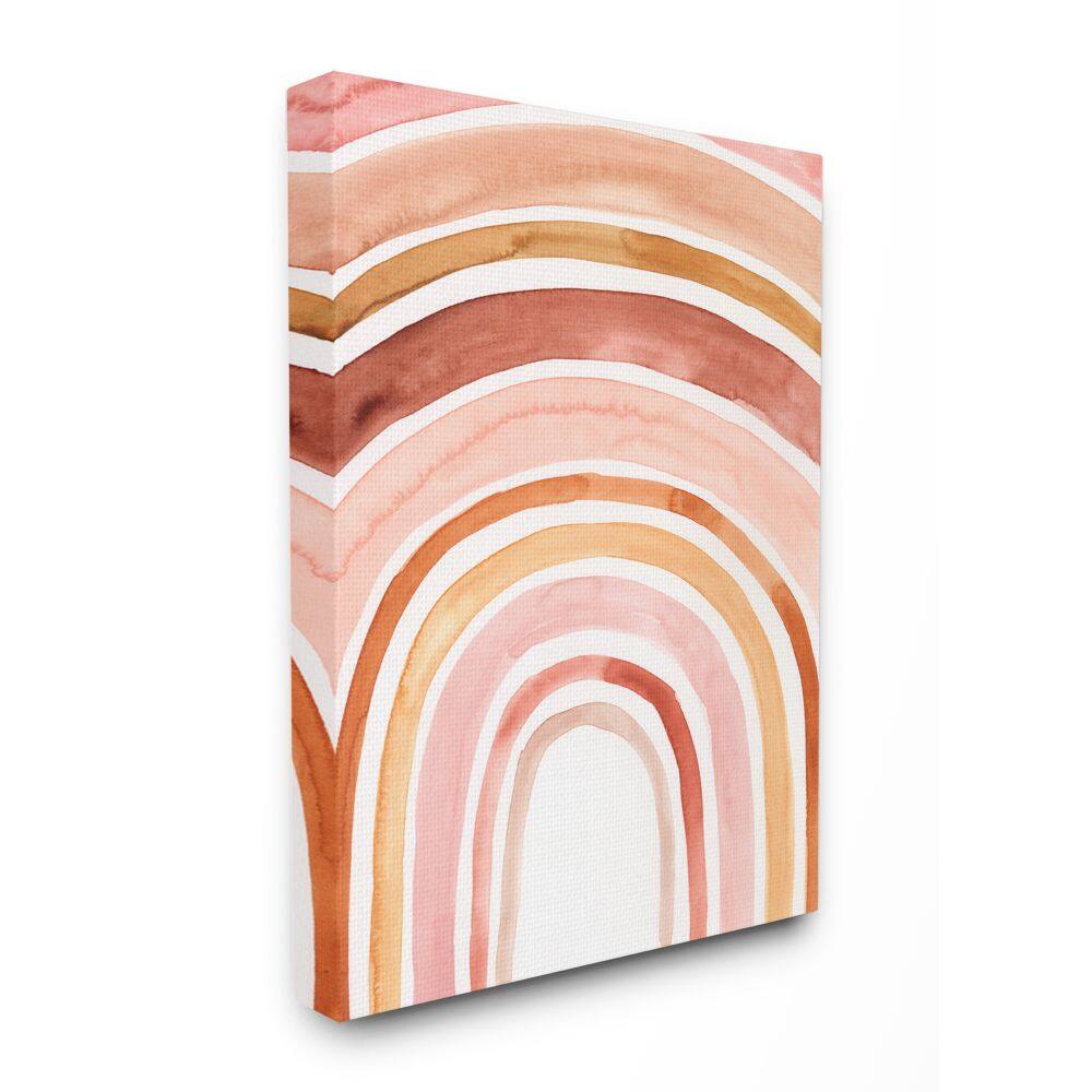 Stupell Industries Warm Red Shades of Abstract Arches Watercolor Canvas Wall Art