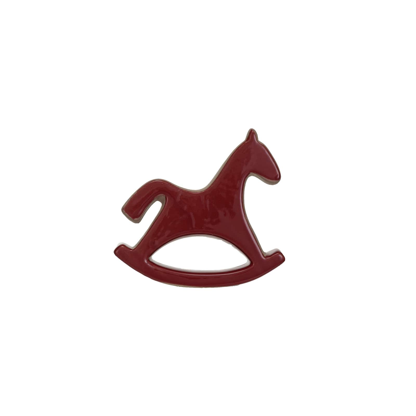 Hello Honey® 5.25" Red Decorative Unglazed Stoneware Rocking Horse