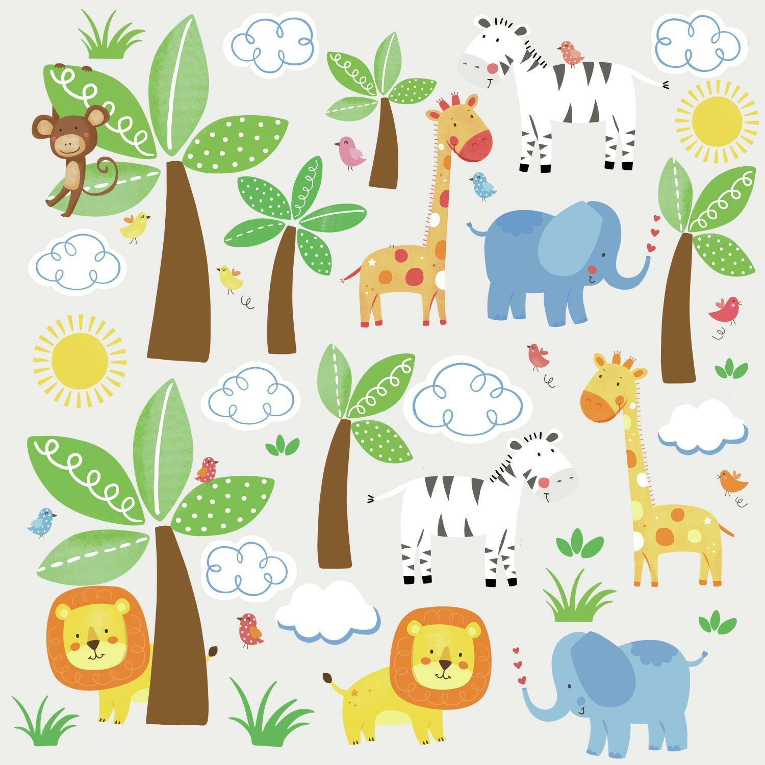 RoomMates Jungle Friends Peel &#x26; Stick Wall Decals