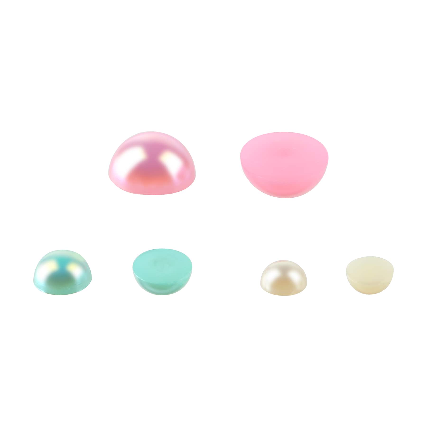 Turquoise, Ivory &#x26; Pink Aurora Borealis Plastic Flatback Pearl Mix, 5100ct. by Bead Landing&#x2122;