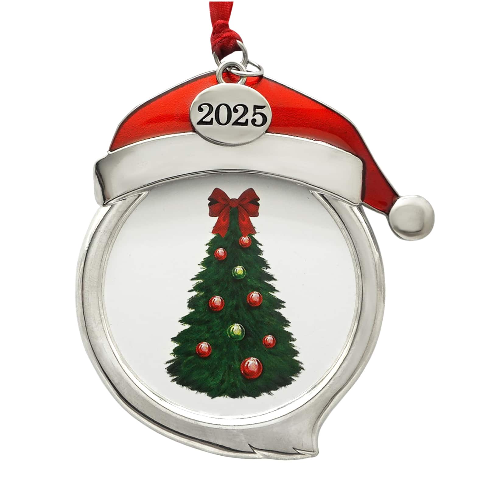 2.25&#x22; x 2.25&#x22; Silver &#x26; Red Santa Hat Metal Ornament Frame by Studio D&#xE9;cor&#xAE;