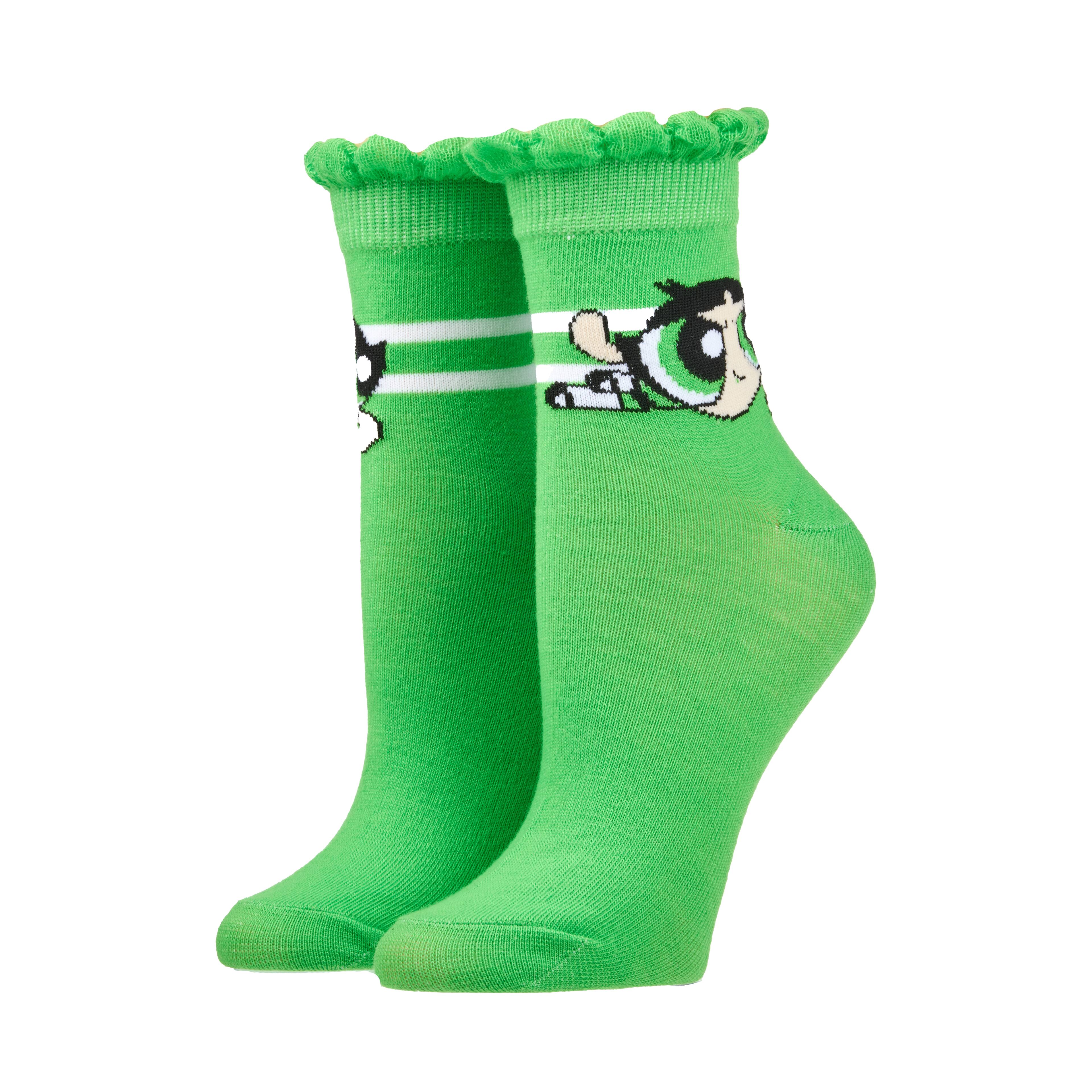 The Powerpuff Girls 3 Pair Adult Ruffled Quarter Crew Sock Set