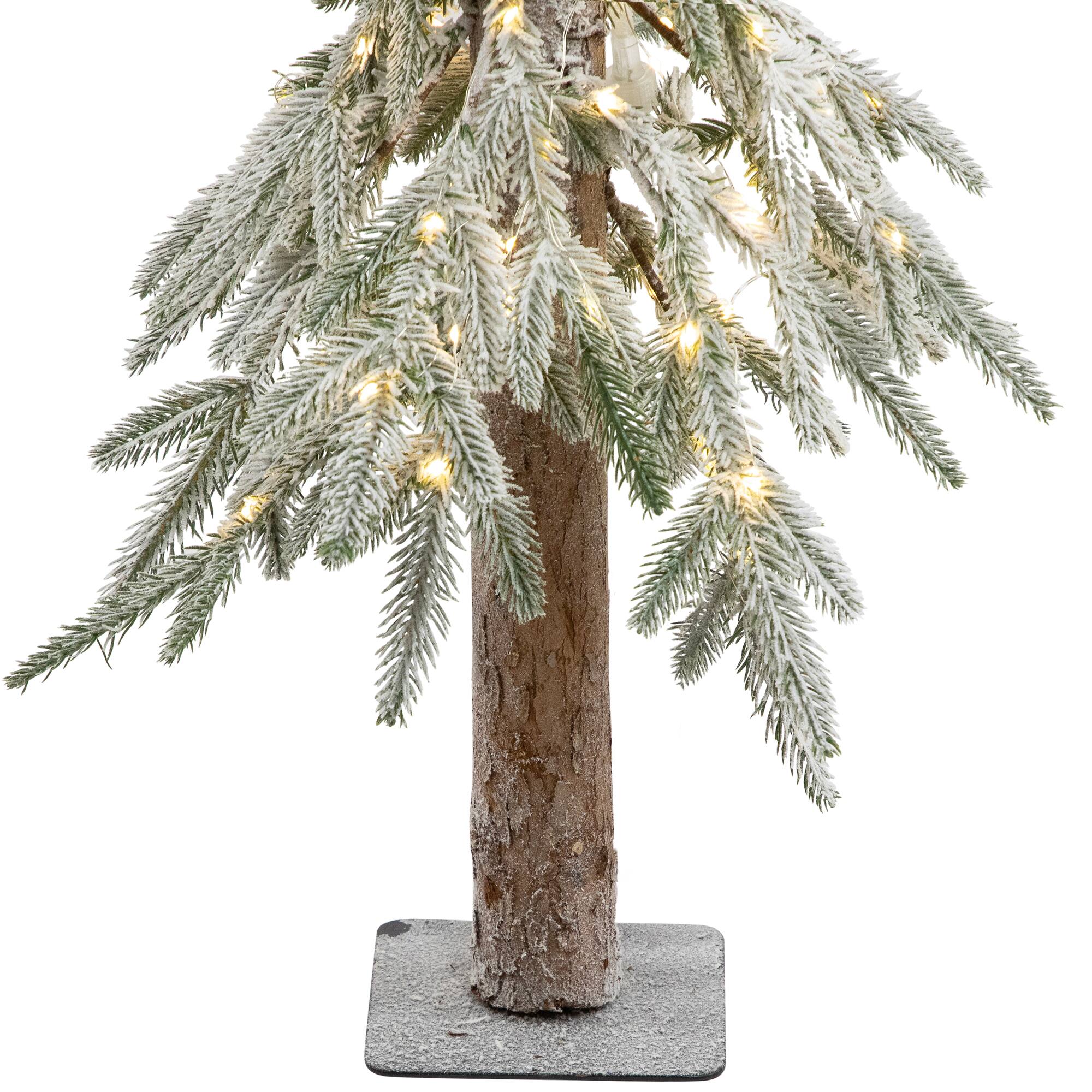 3ft. Pre-Lit Flocked Alpine Artificial Christmas Tree, Clear Lights