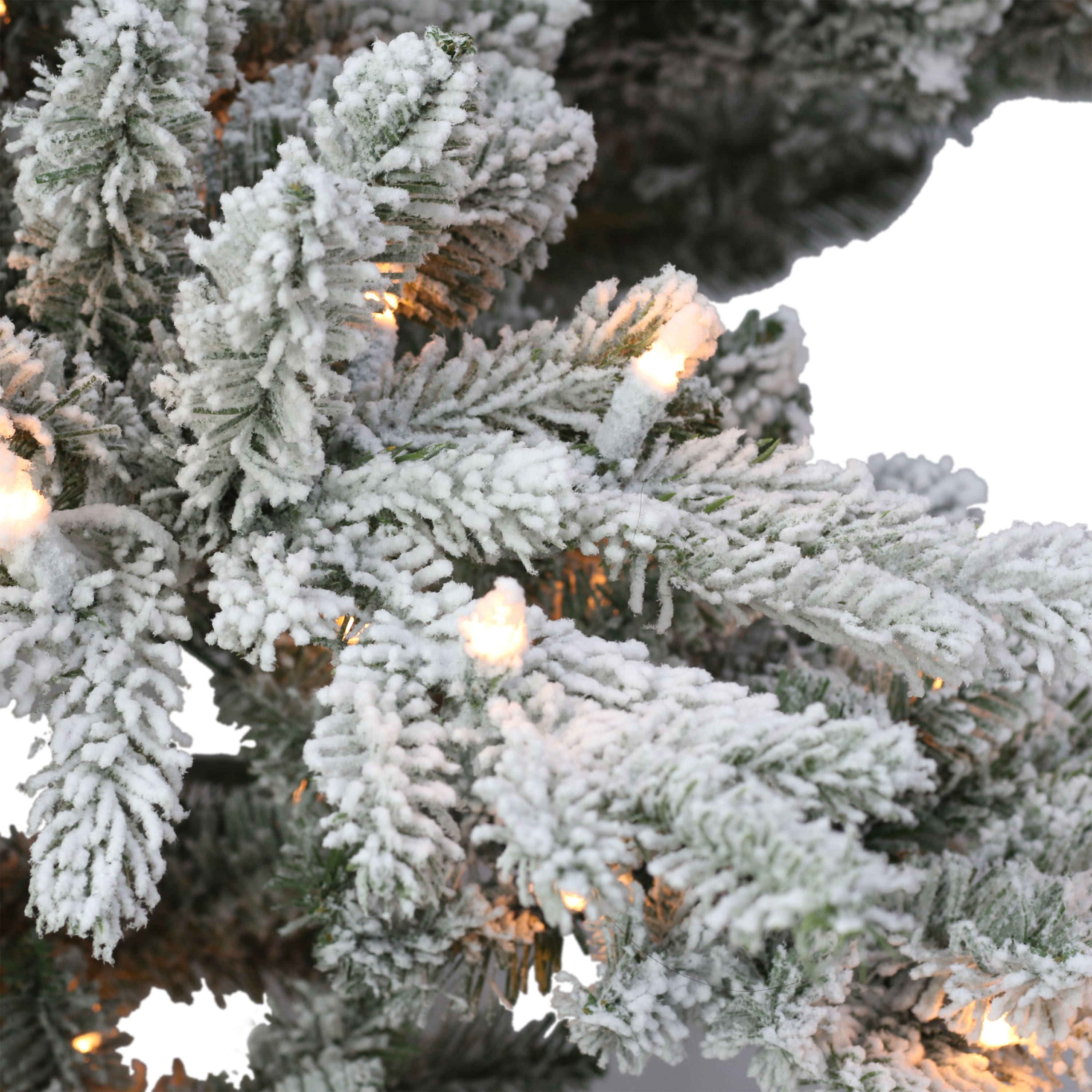 7.5ft. Pre-Lit Flocked Slim Utah Fir Artificial Christmas Tree, Clear Lights