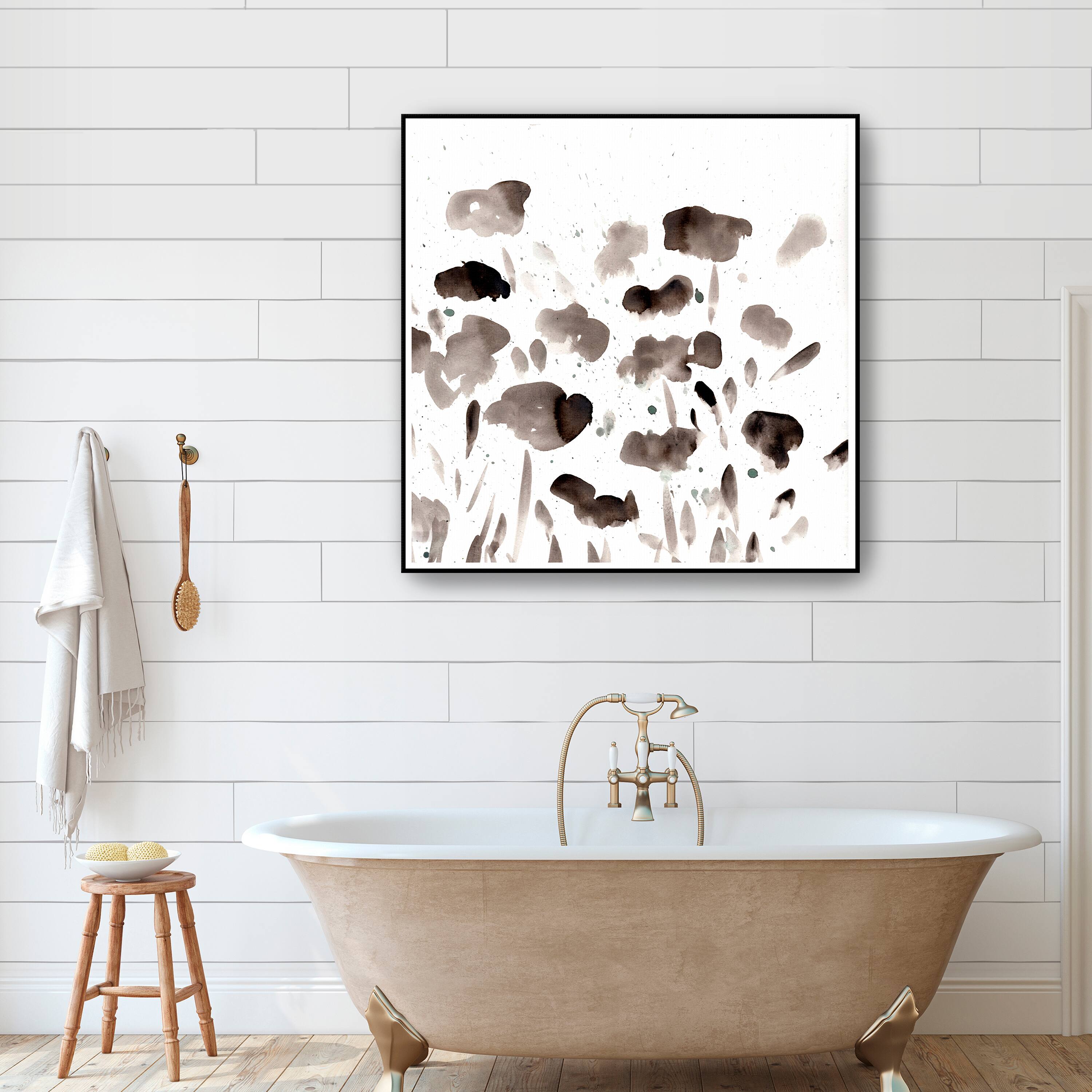 Simple Black Poppies II Canvas Giclee