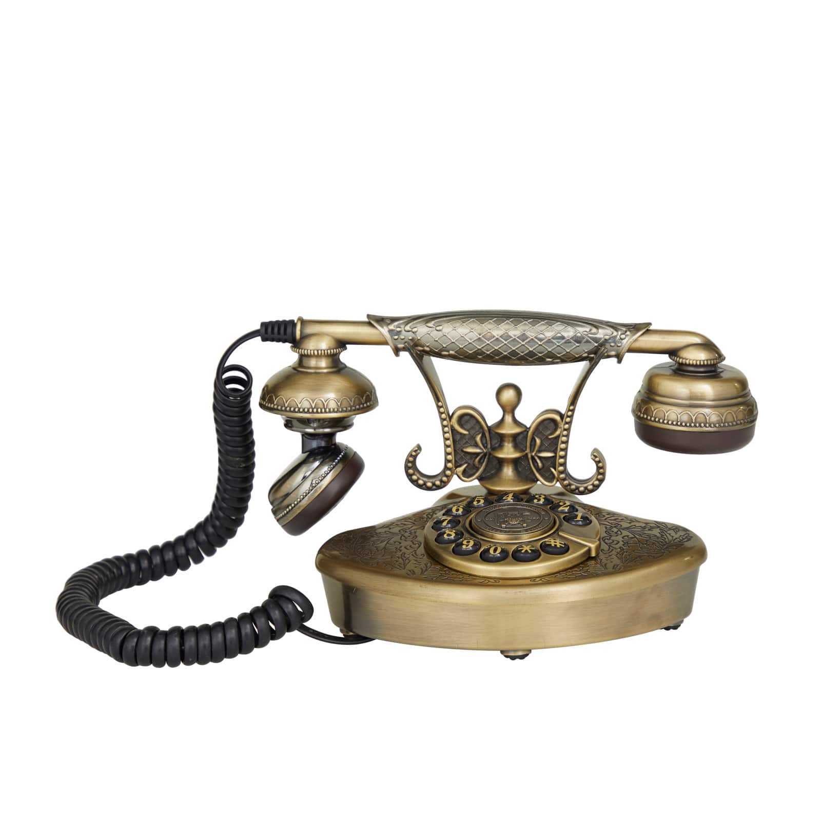 Gold Metal Vintage Telephone 5&#x22; x 8&#x22; x 5&#x22;